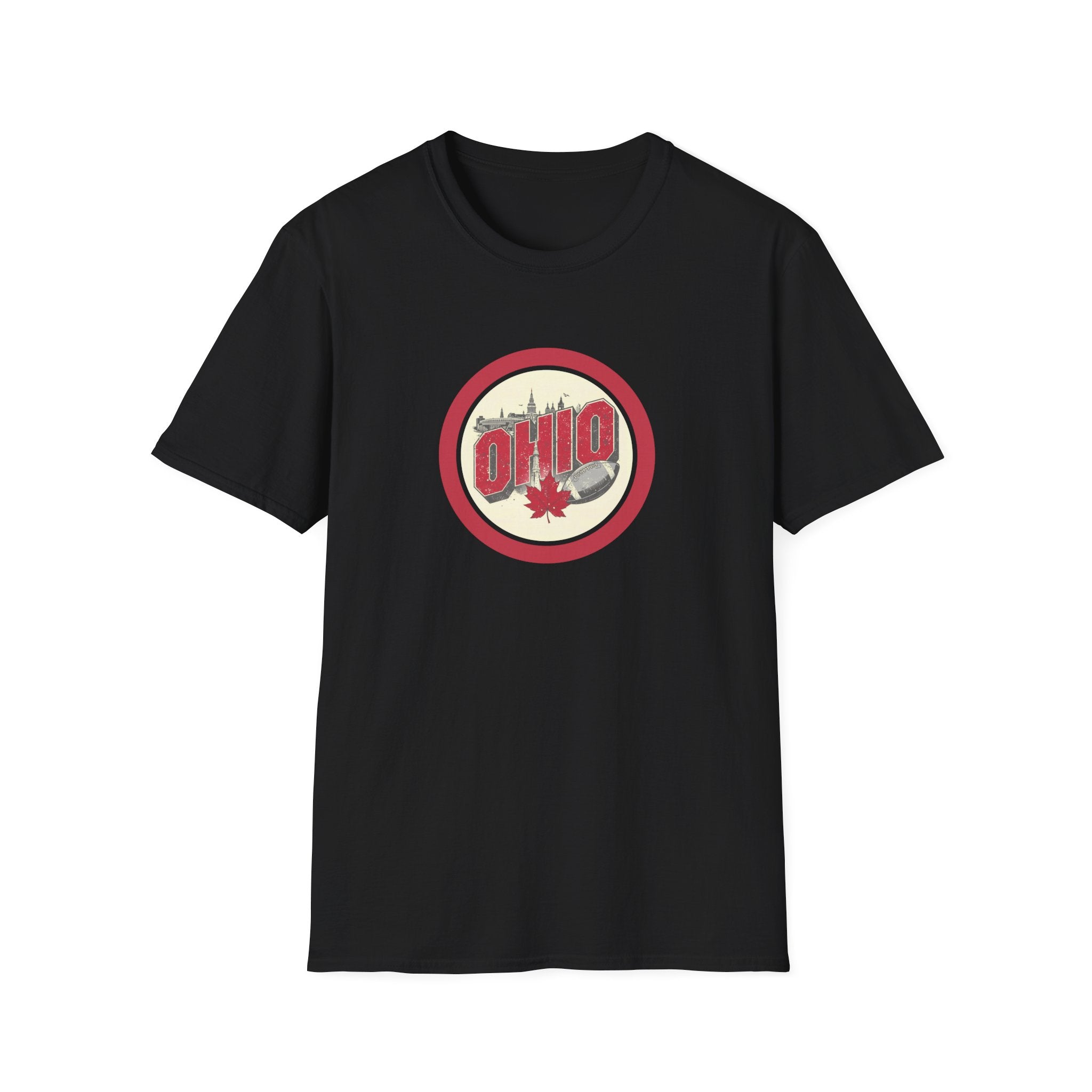 Ohio Retro Badge T-Shirt | Maple Leaf Logo