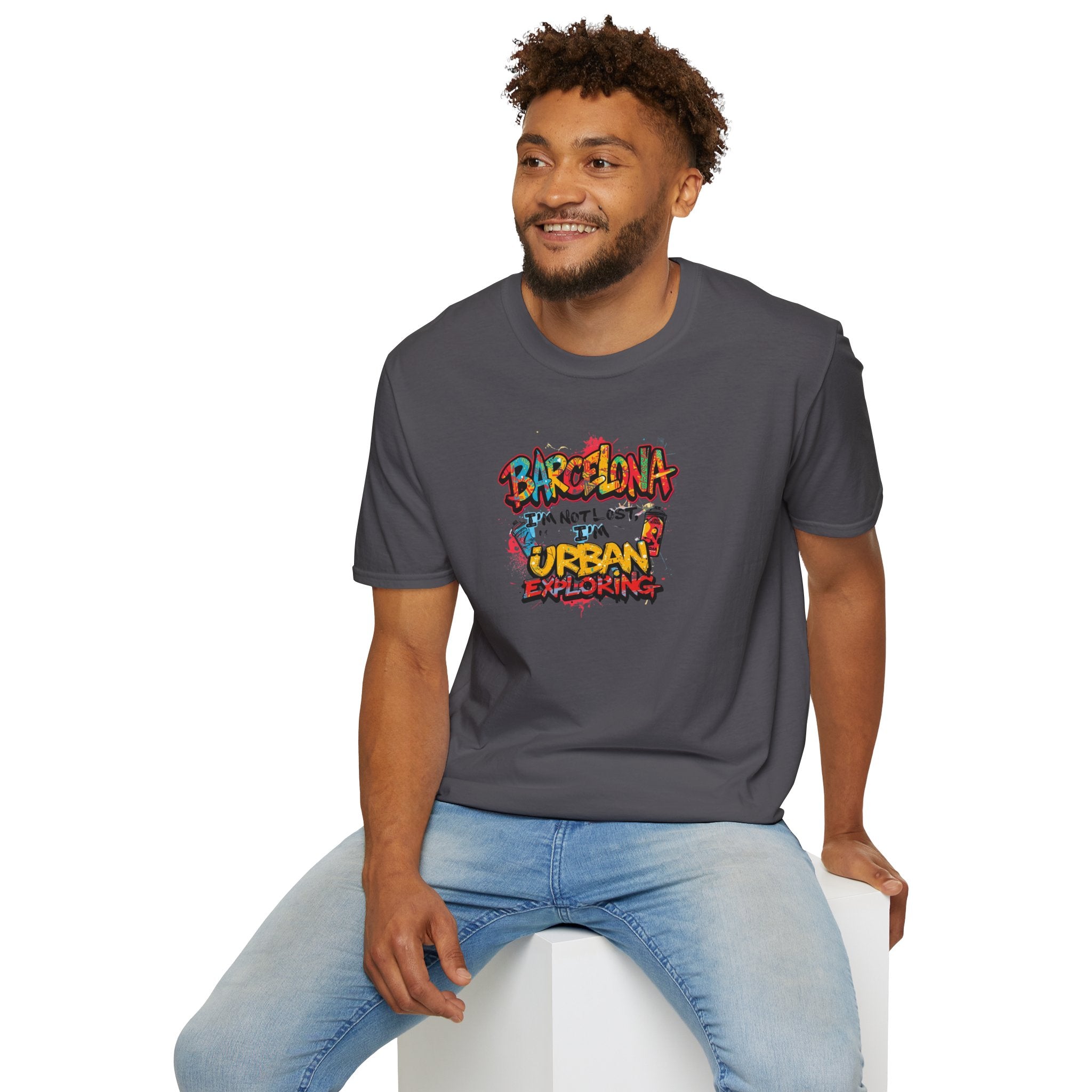 Barcelona Urban Graffiti T‑Shirt – Colorful Street Art Travel Tee
