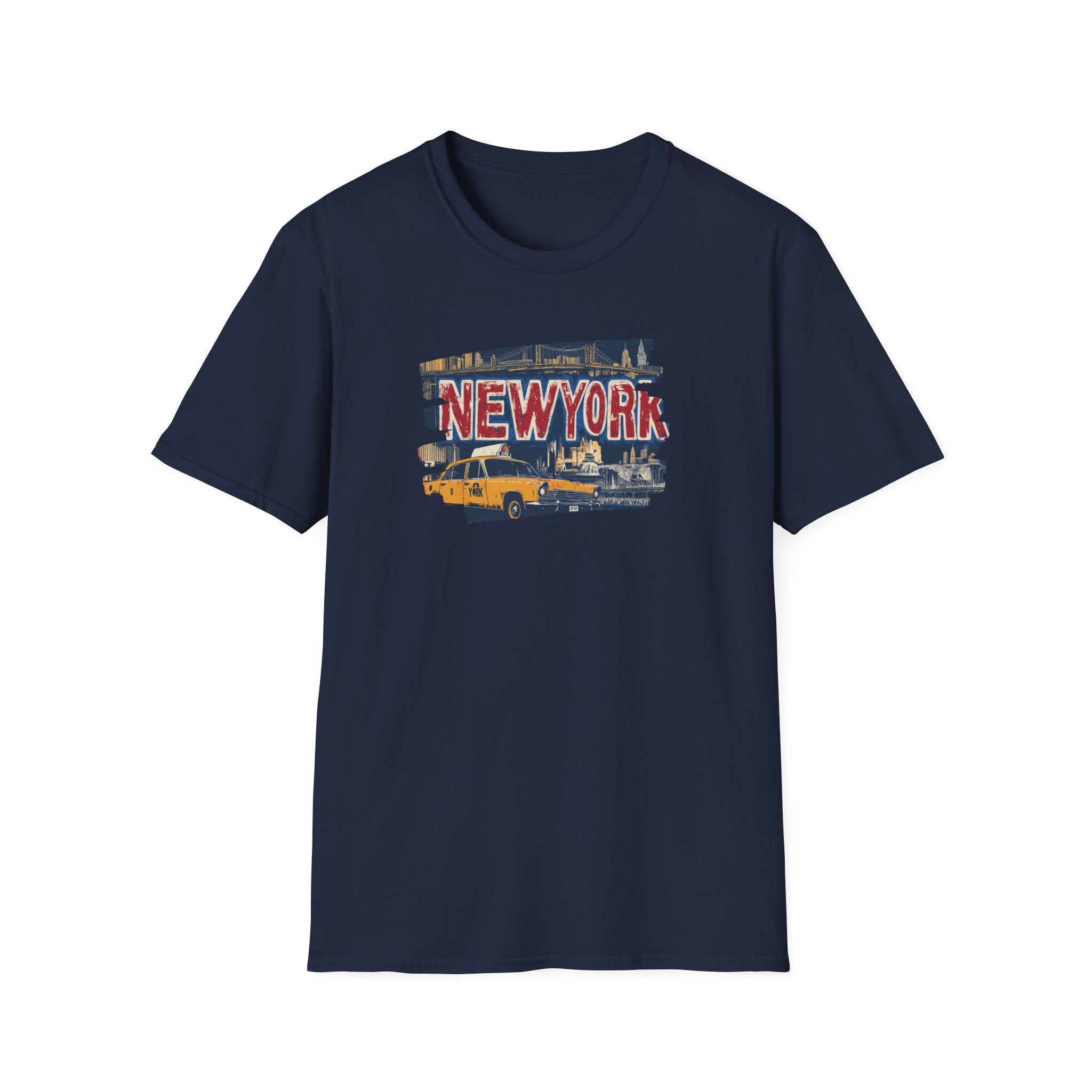 New York Taxi Skyline T-Shirt | NYC vintage cab illustration