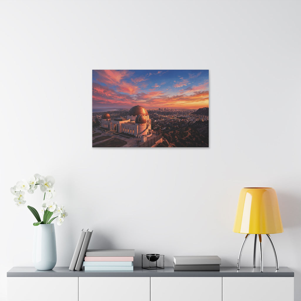Griffith Observatory Sunset Canvas — Los Angeles Skyline Wall Art