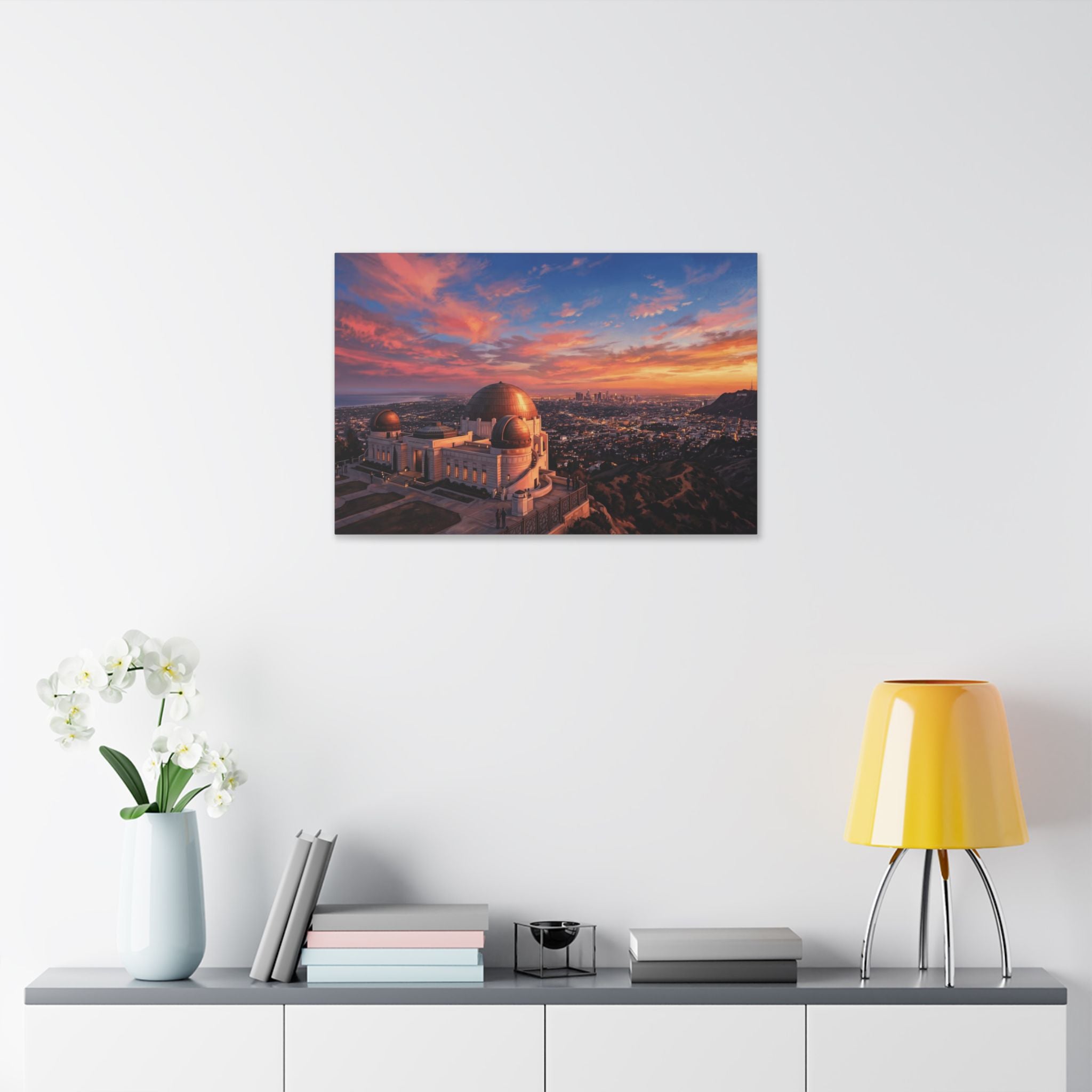 Griffith Observatory Sunset Canvas — Los Angeles Skyline Wall Art