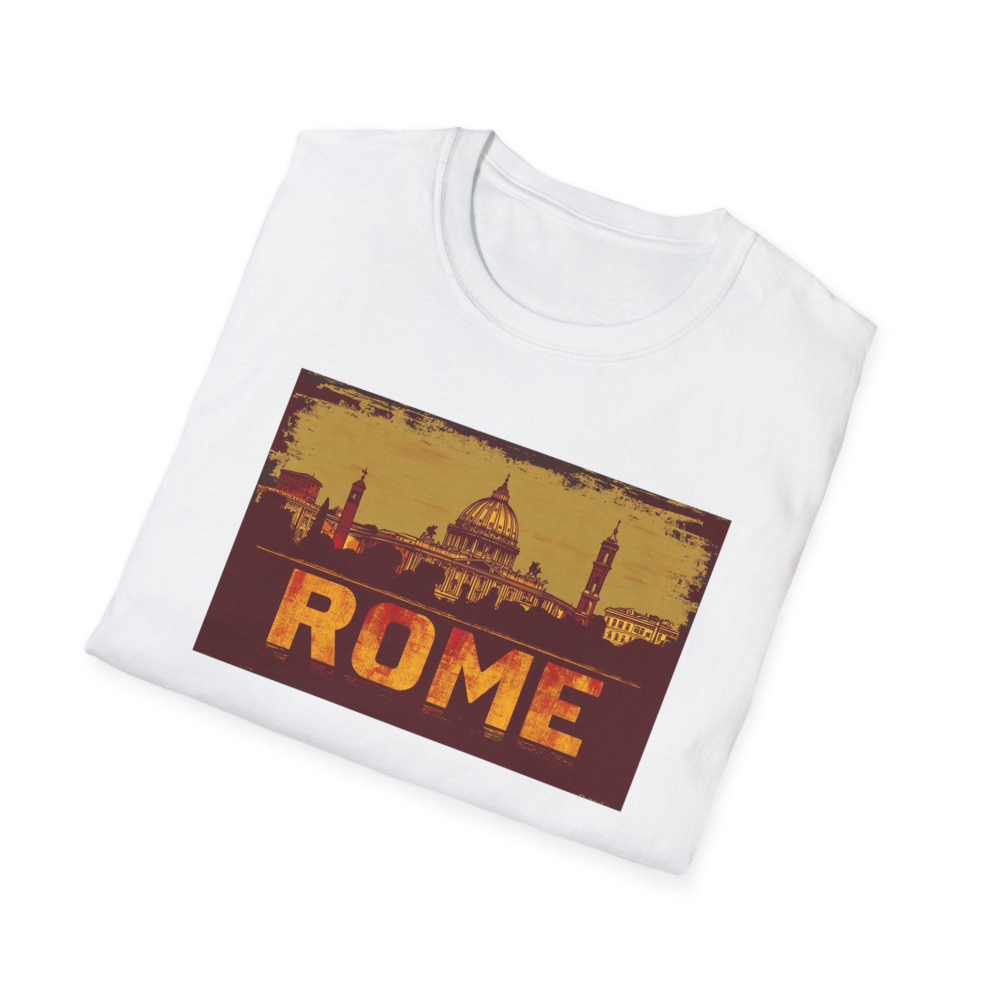 Rome skyline vintage postcard T-Shirt | Roman landmarks travel tee