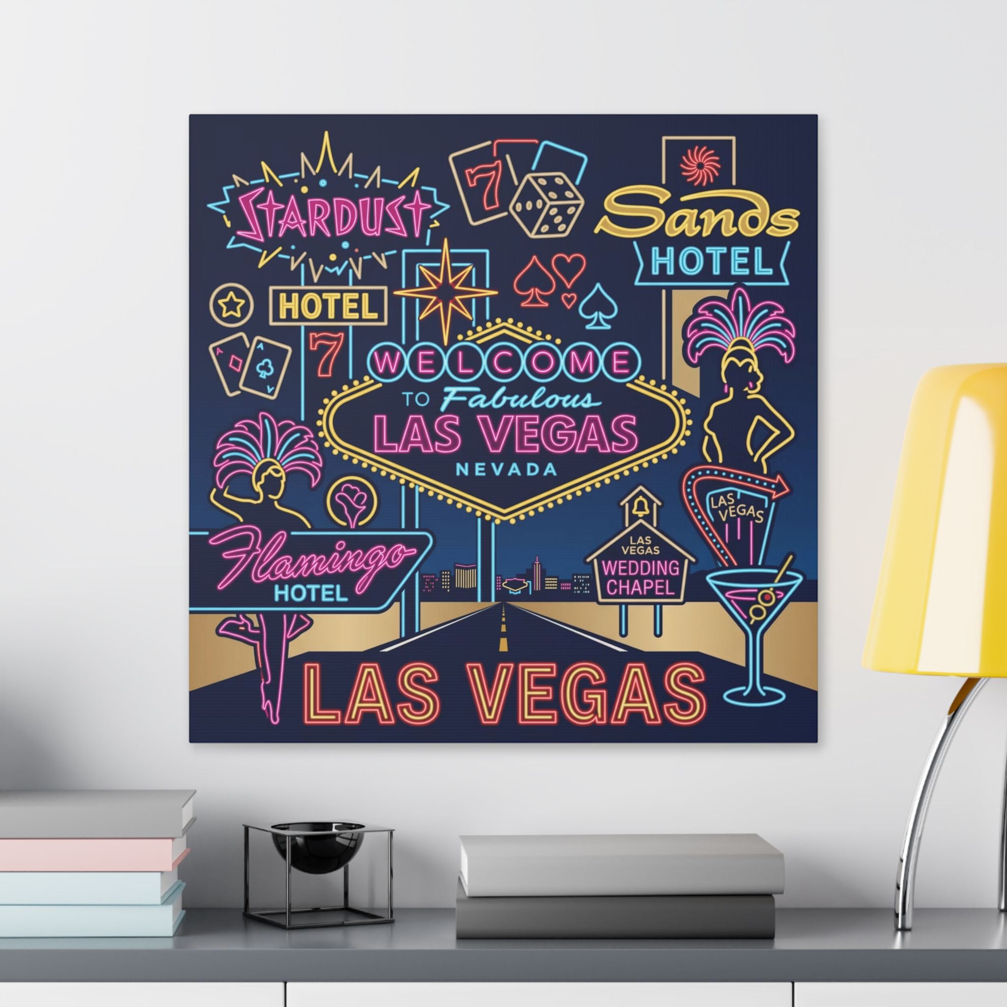 Las Vegas Neon Signs Canvas