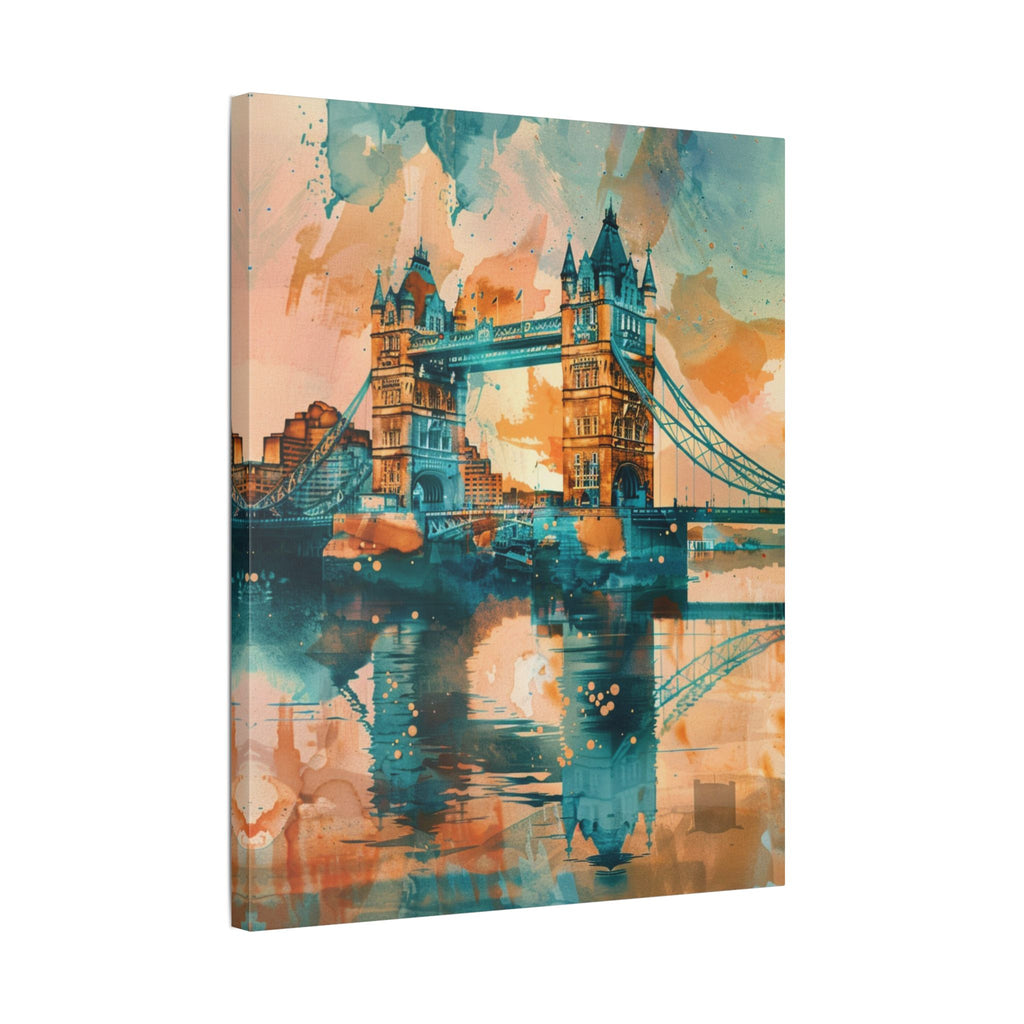 London Tower Bridge Watercolor Canvas Print