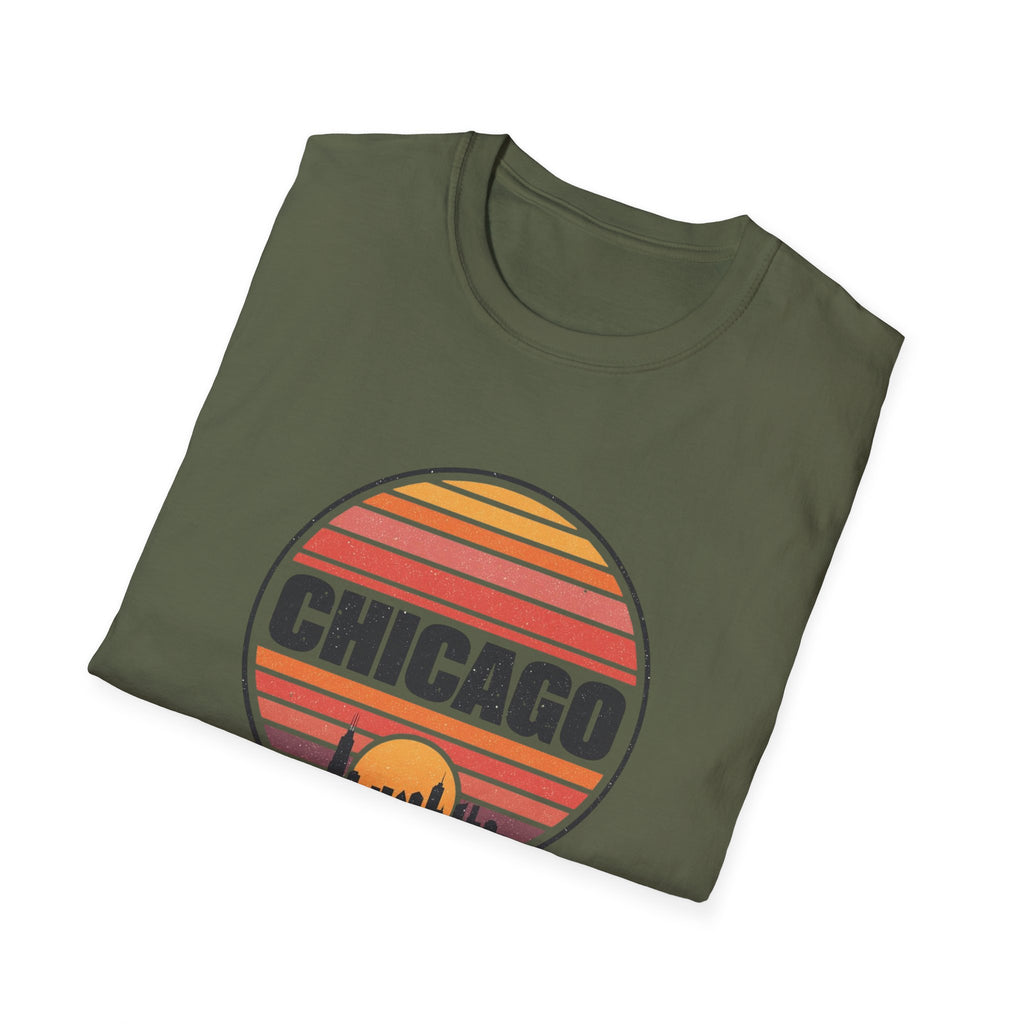 Chicago Vintage Sunset T-Shirt — Retro City Skyline Tee