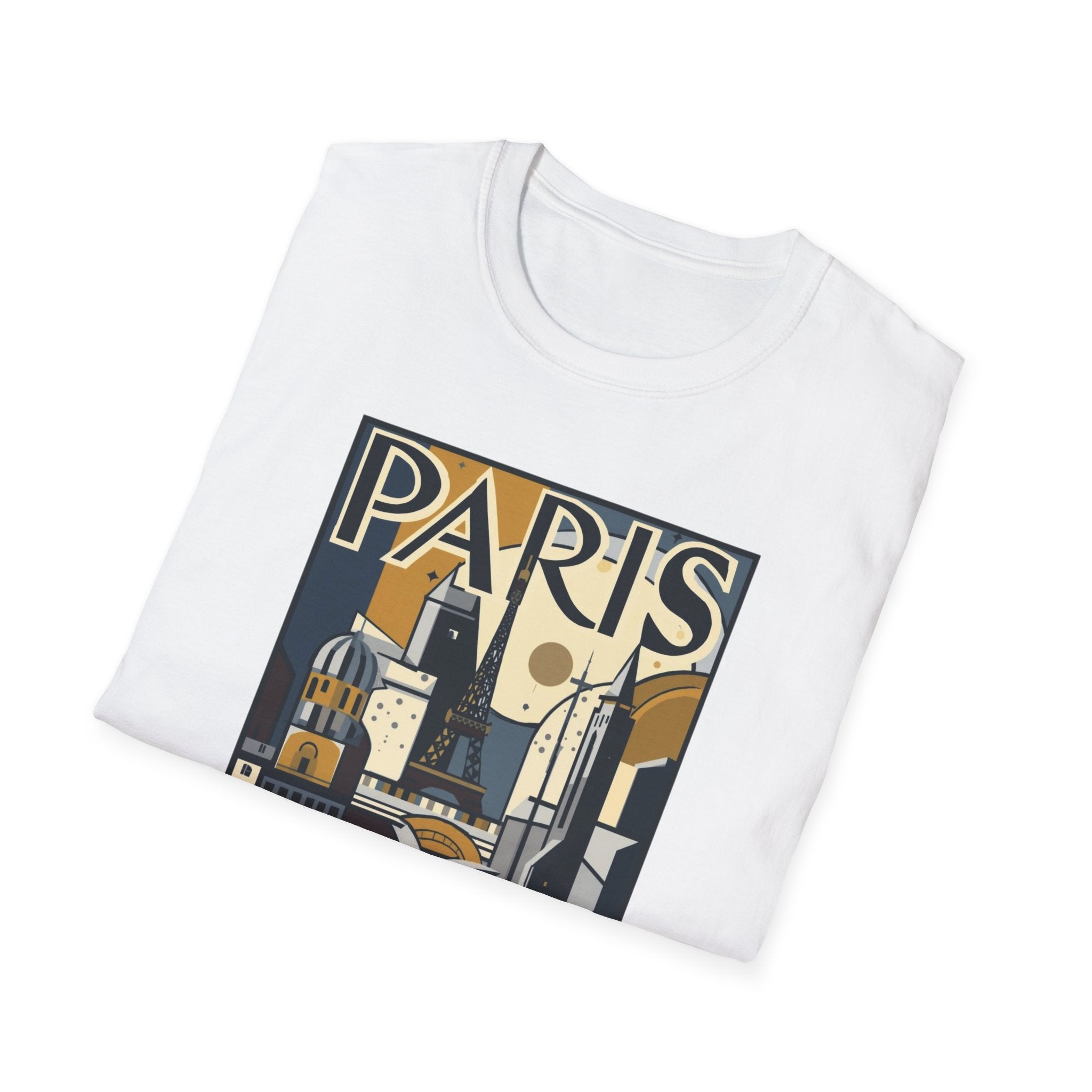 Paris Travel Poster T-Shirt — Retro Art Deco Cityscape Tee