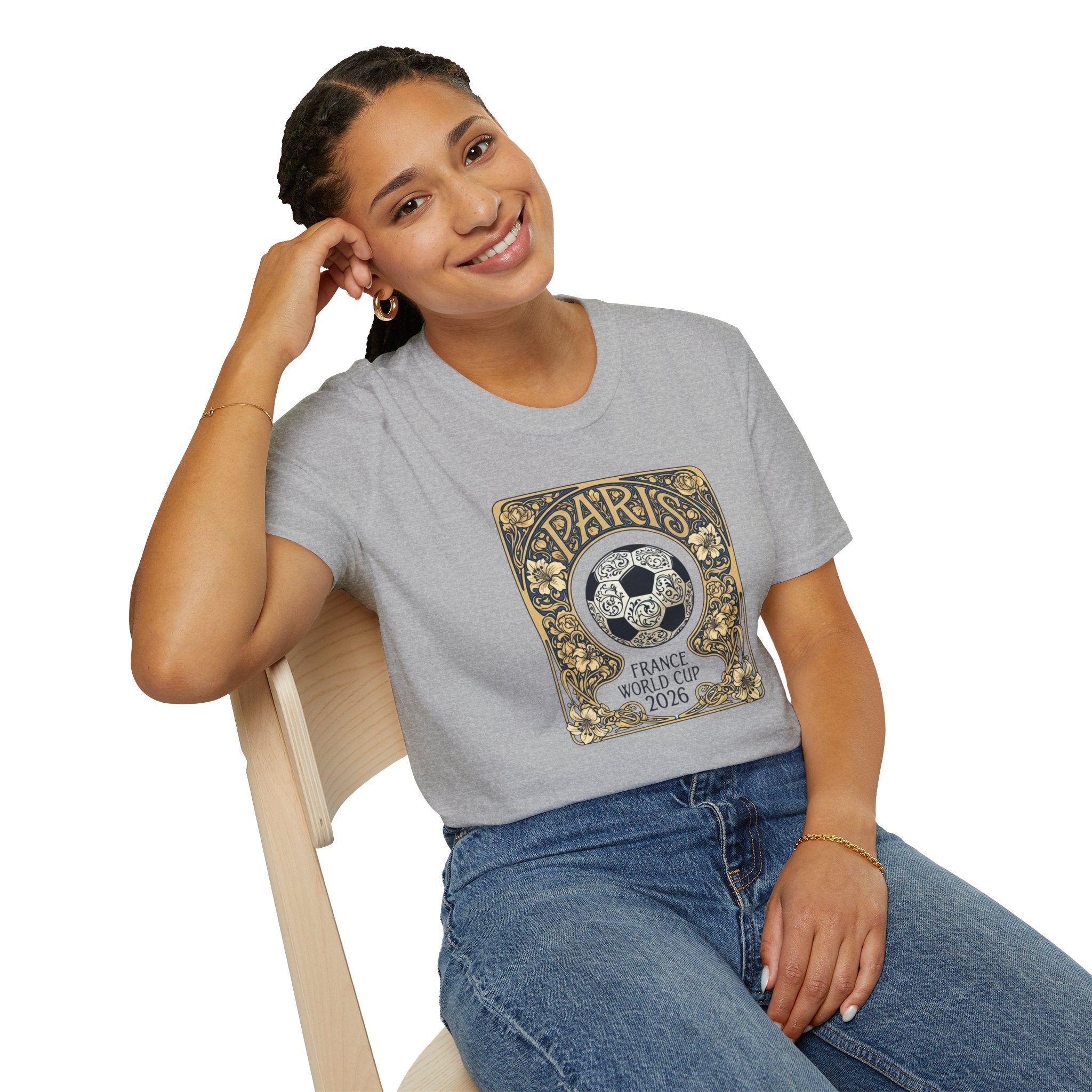 Paris 2026 World Cup Soccer T-Shirt — Retro Floral Football Design