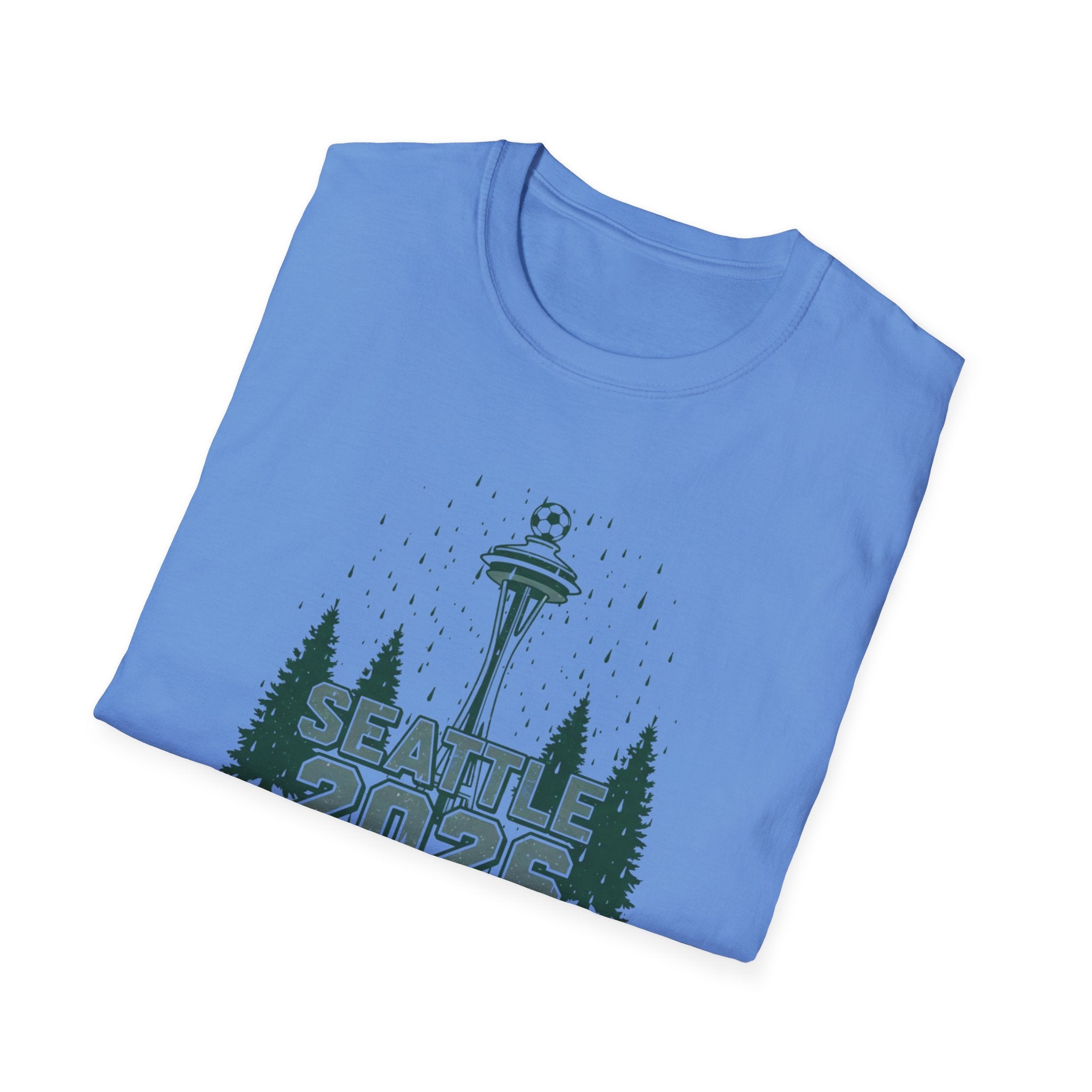 Seattle 2026 Souvenir T-Shirt — Space Needle & Pine Trees Travel Tee