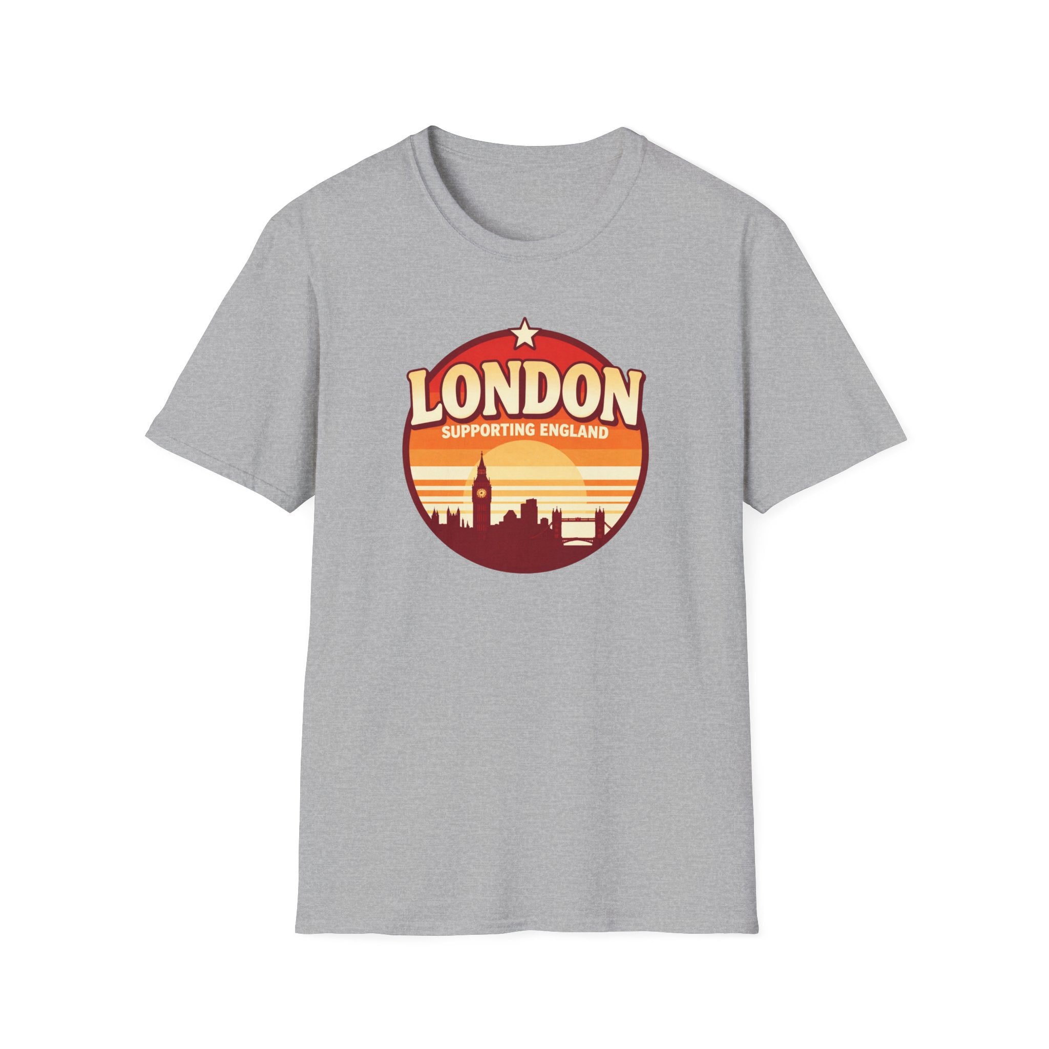 London Skyline T‑Shirt — Supporting England Retro Sunset Graphic