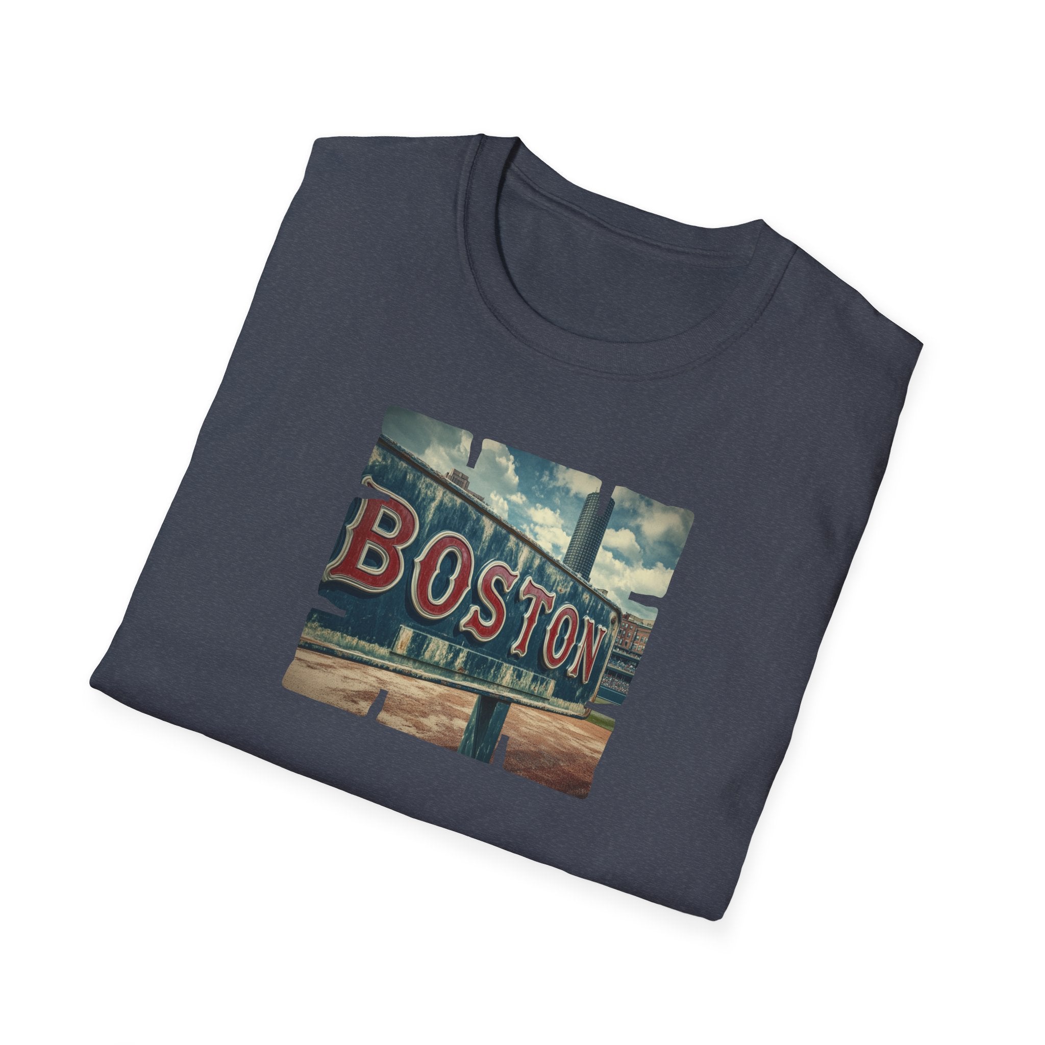 Boston Neon Sign T-Shirt | Cityscape Vintage Photo Tee