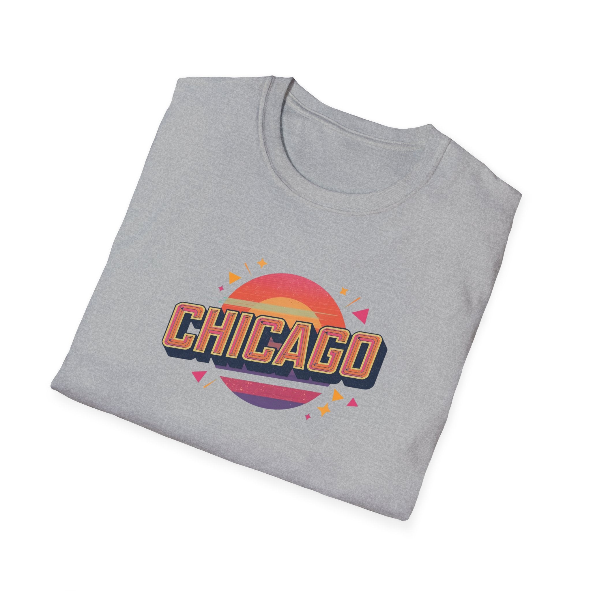 Chicago Retro Sunset T-Shirt | City Pride, Vintage Typography