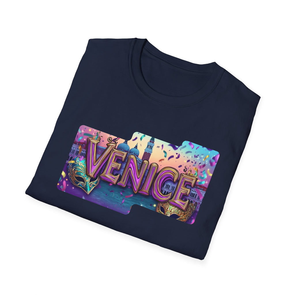 Venice Retro Neon Block T-Shirt | City Travel Souvenir