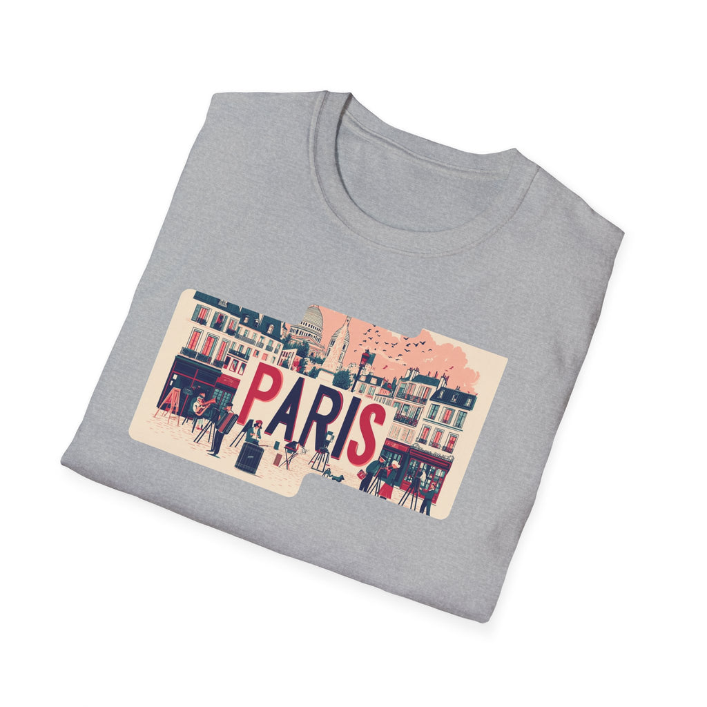 Paris Cityscape T-Shirt | Vintage French Street Illustration