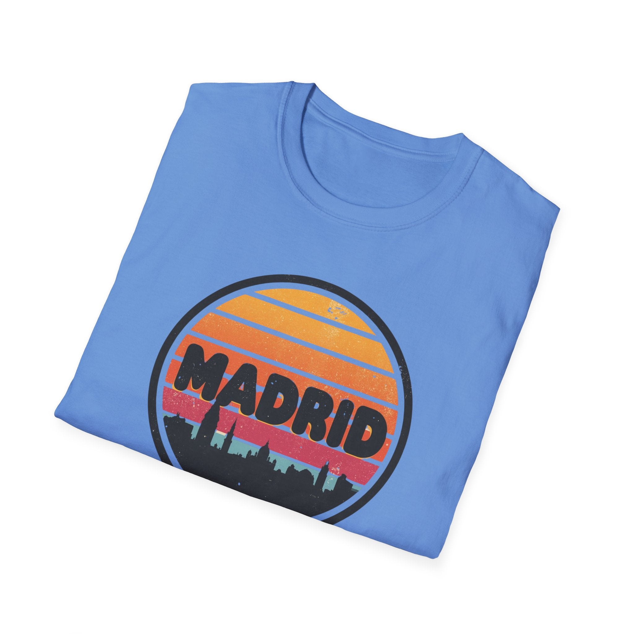 Madrid Skyline T-Shirt — Vintage Sunset Cityscape Tee