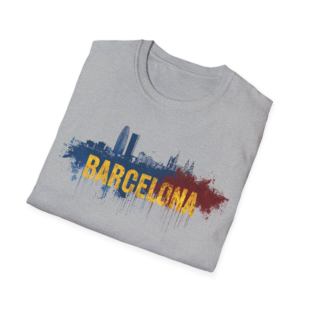 Barcelona skyline paint splash T-Shirt | Spanish city travel tee