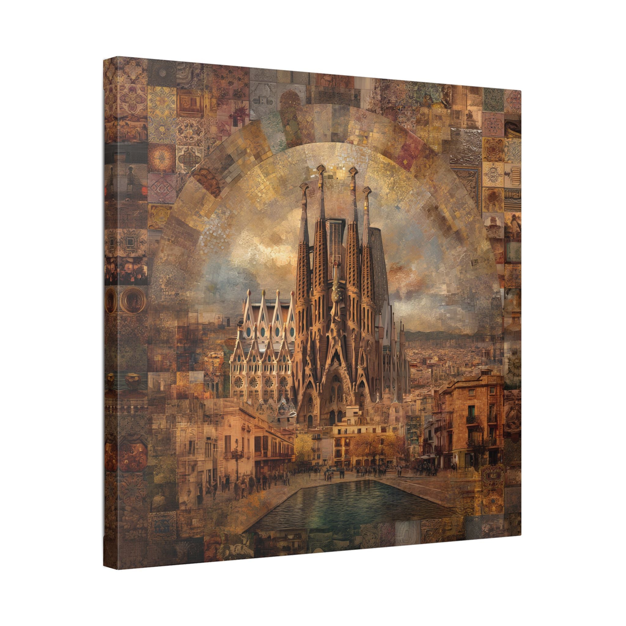 Sagrada Família Mosaic Stretched Canvas Wall Art