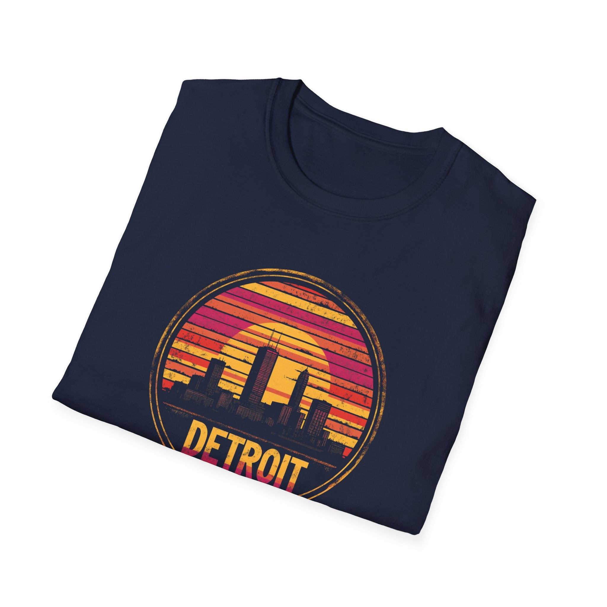 Detroit Skyline Tee — Retro Sunset Cityscape T-Shirt