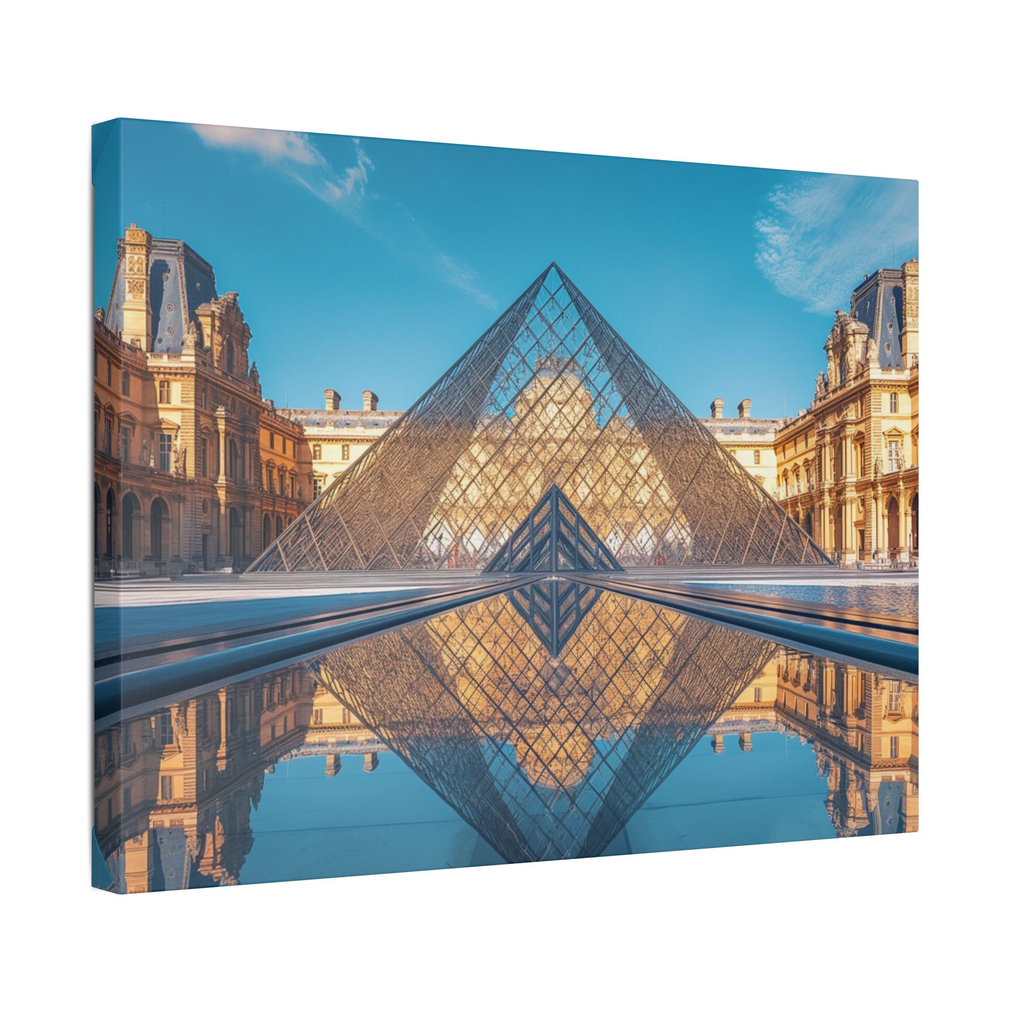 Louvre Glass Pyramid Canvas Print — Paris Travel Wall Art