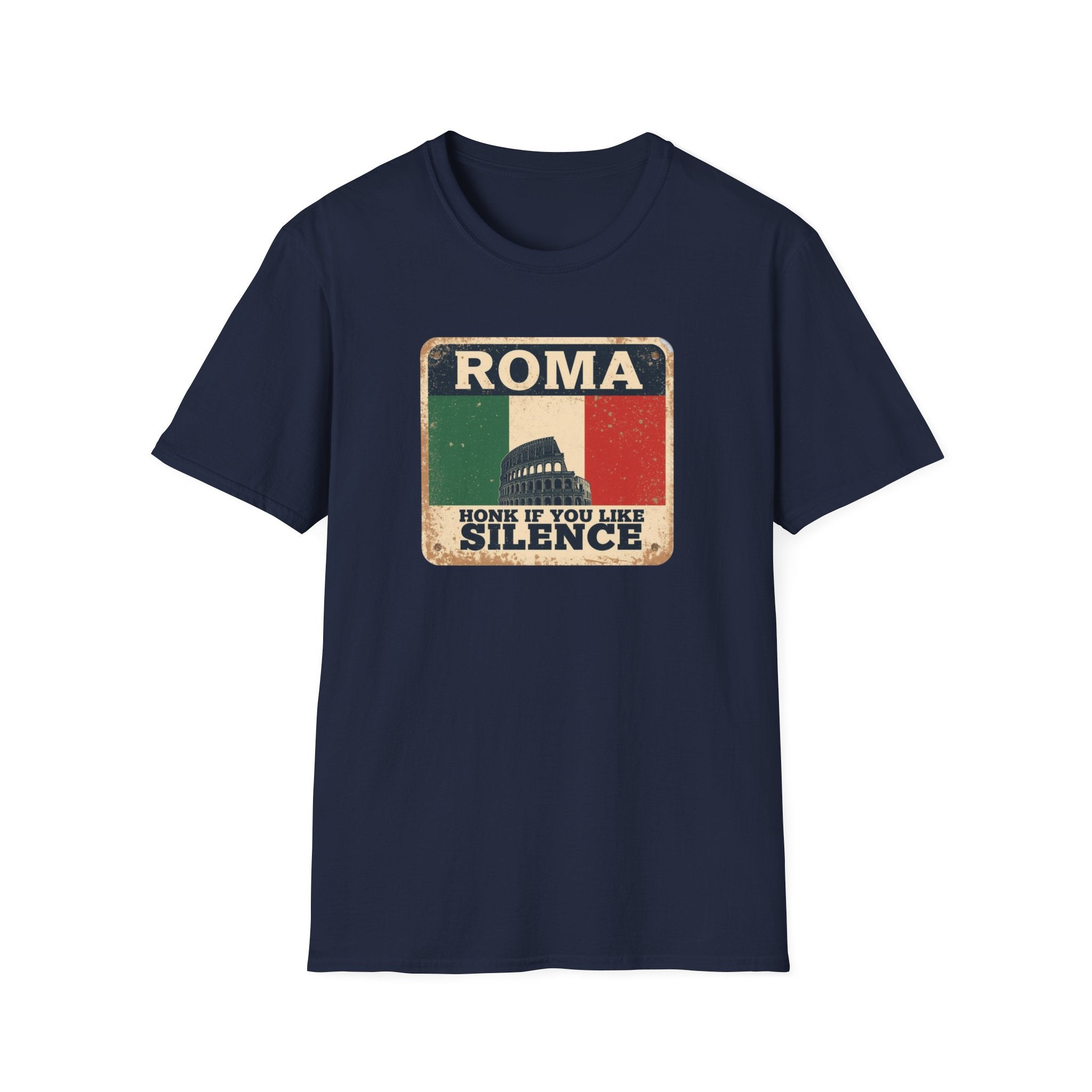 Roma Vintage Italy T-Shirt — "Honk If You Like Silence" Retro Rome Tee