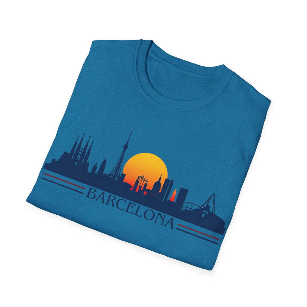 Barcelona skyline sunset T-Shirt | Spanish cityscape tee