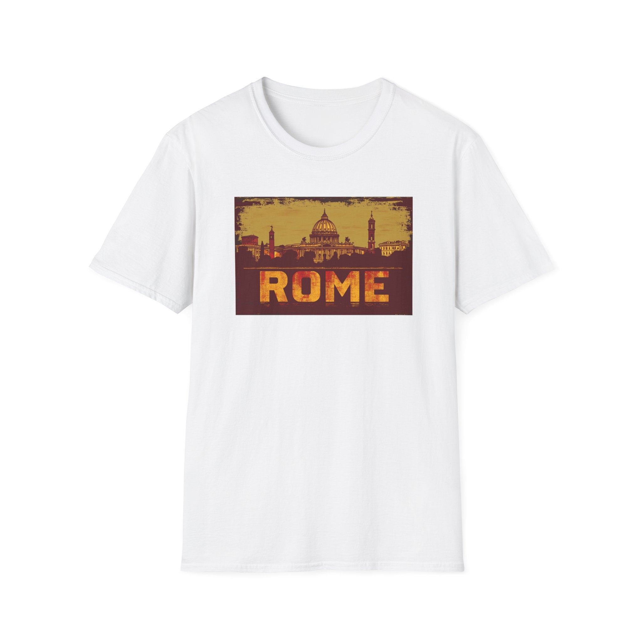 Rome skyline vintage postcard T-Shirt | Roman landmarks travel tee