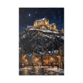 Edinburgh Castle at Night – Winter Stretched Canvas Wall Art