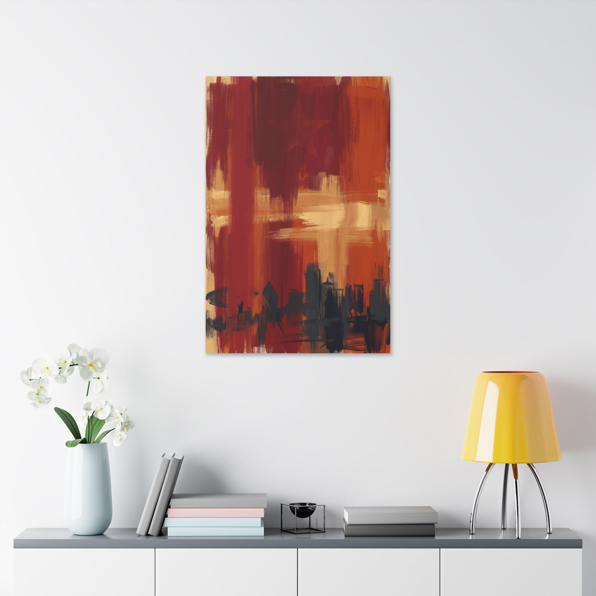 Abstract Sunset and colour field inspired by Dallas and Texas cultural identity