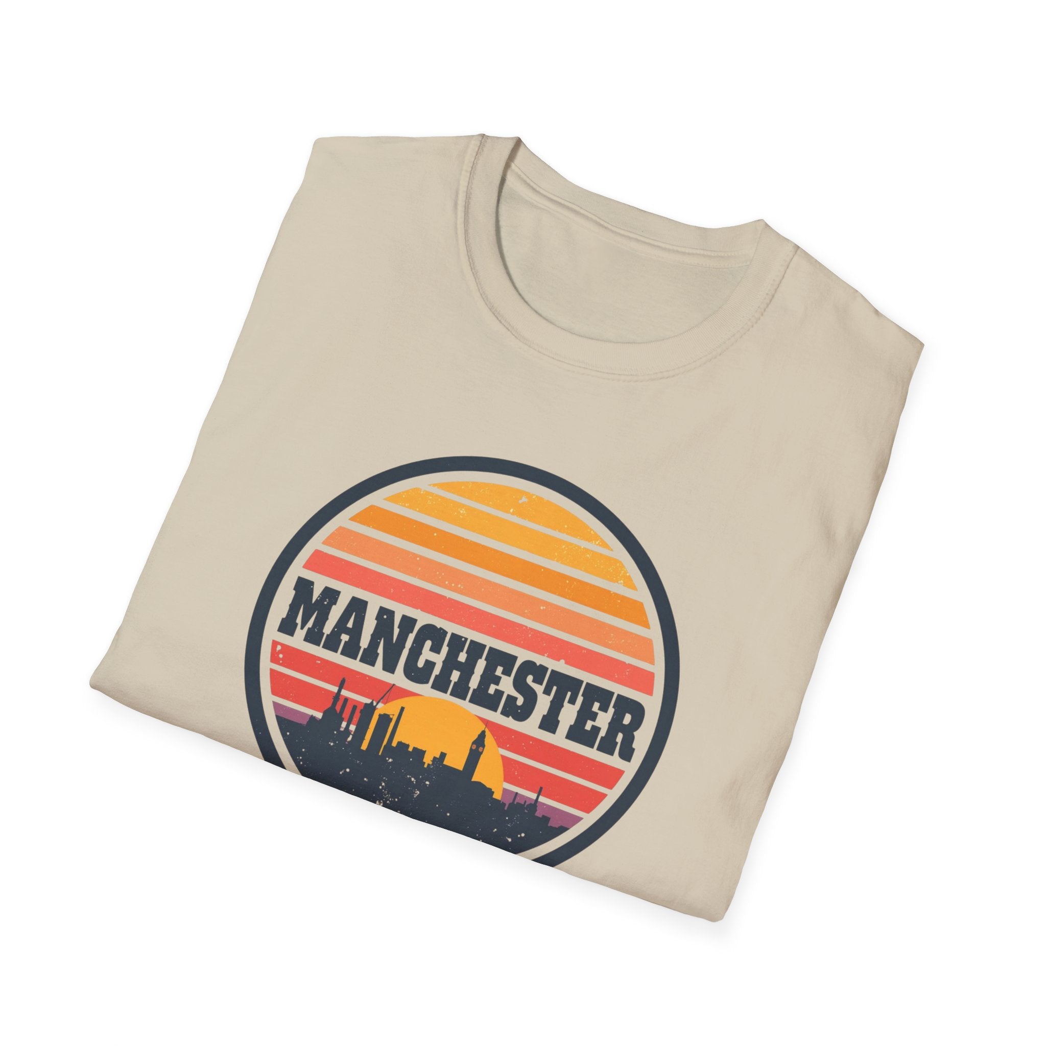 Manchester Skyline T‑Shirt — Retro Sunset City Tee