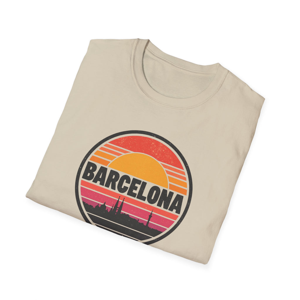 Barcelona Sunset T-Shirt — Retro Skyline Graphic Tee