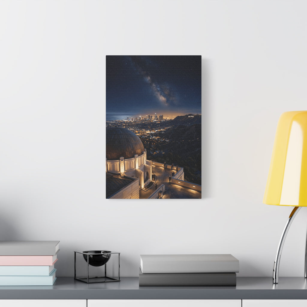 Canvas Wall Art — Griffith Observatory Night Skyline with Milky Way - Los Angeles