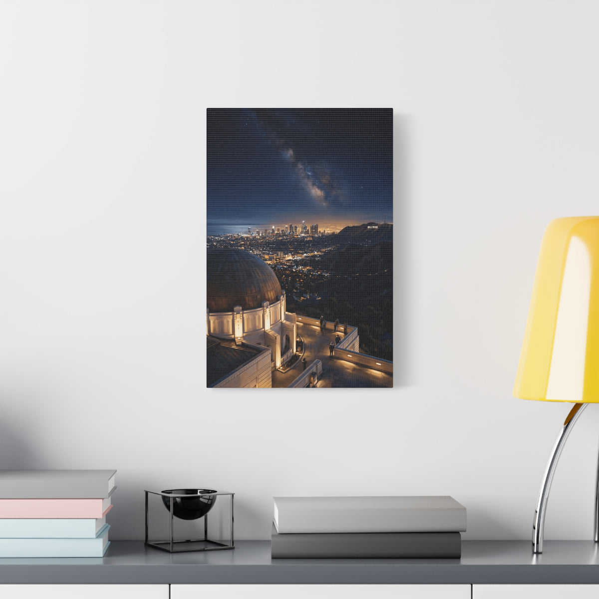 Canvas Wall Art — Griffith Observatory Night Skyline with Milky Way - Los Angeles