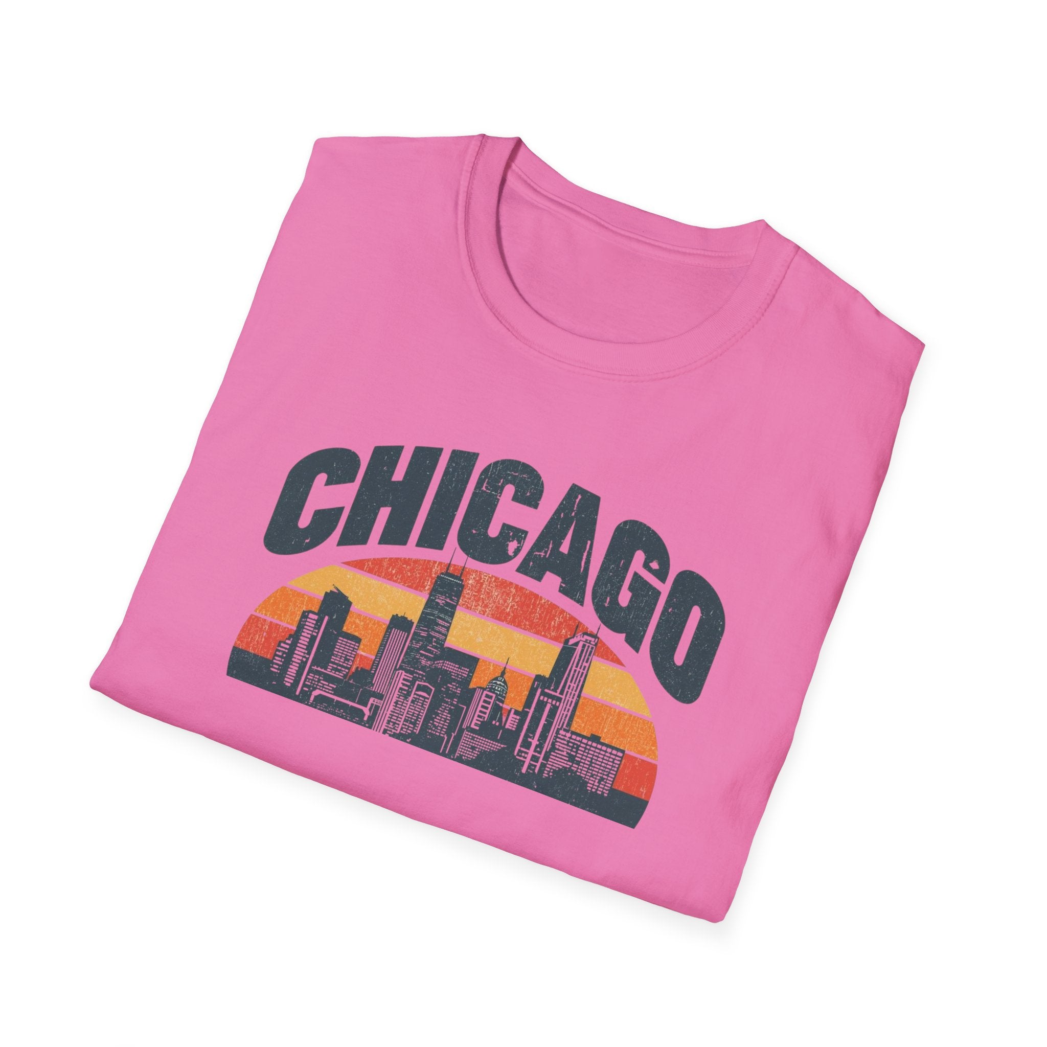 Chicago Skyline T-Shirt — Retro Sunset Cityscape Tee