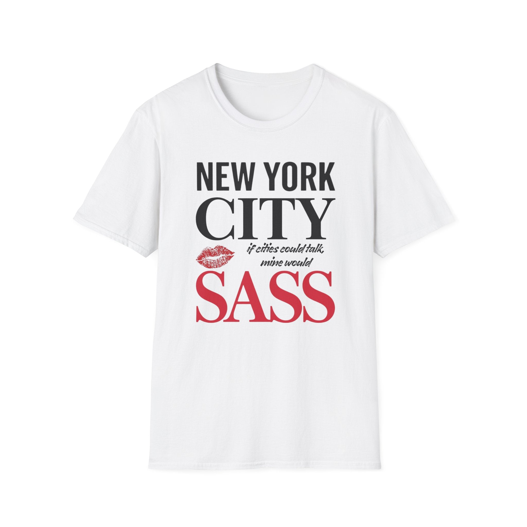 New York City Sass T-Shirt — NYC Lipstick Kiss Graphic Tee