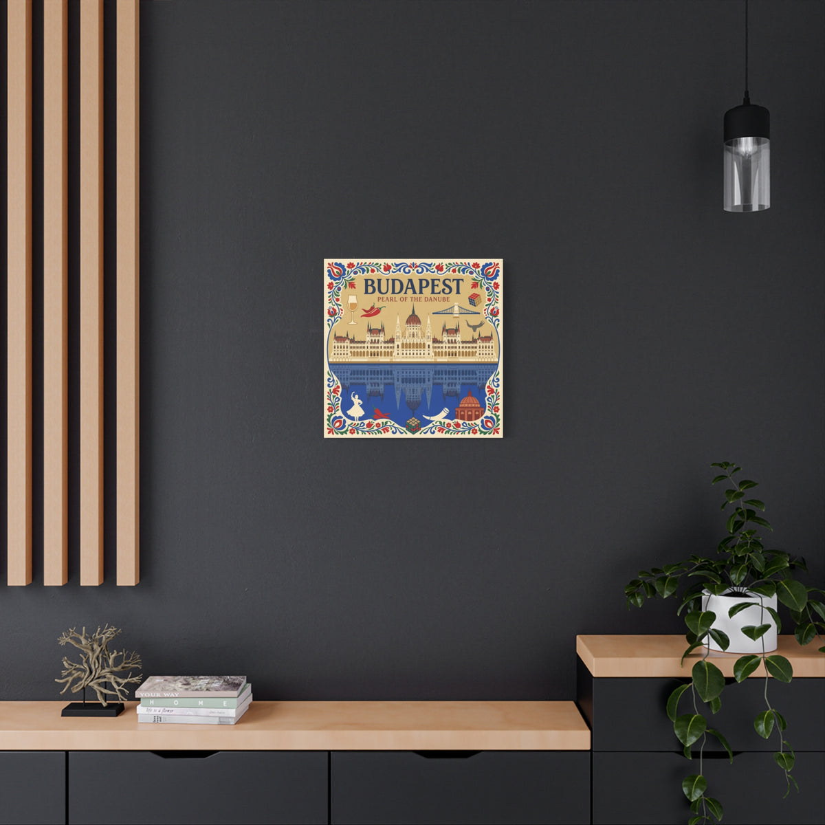 Budapest Pearl of the Danube Stretched Canvas Wall Art