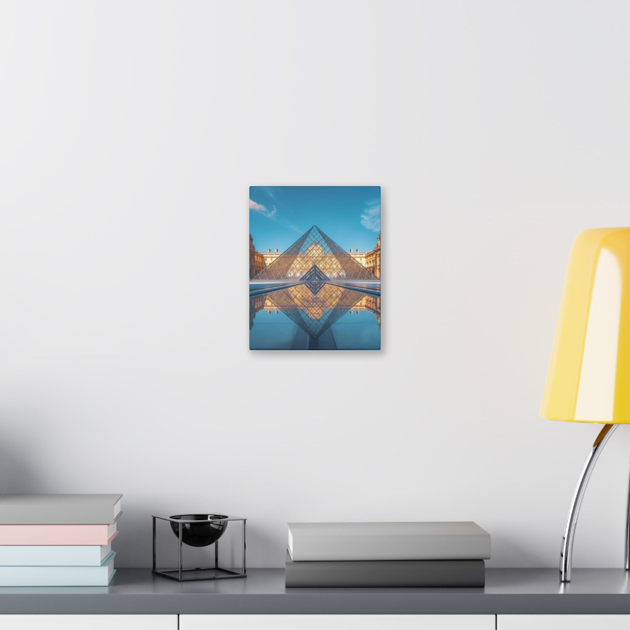 Louvre Glass Pyramid Canvas Print — Paris Travel Wall Art