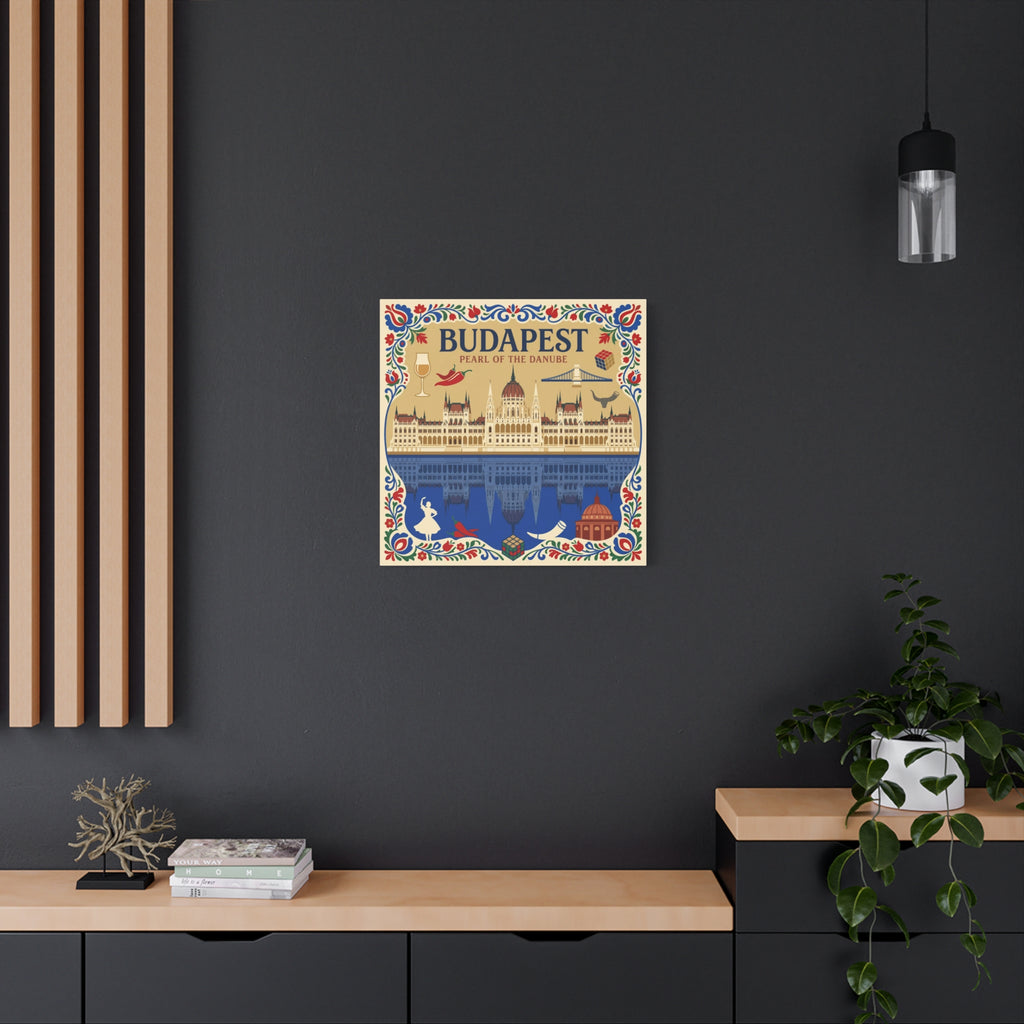 Budapest Pearl of the Danube Stretched Canvas Wall Art
