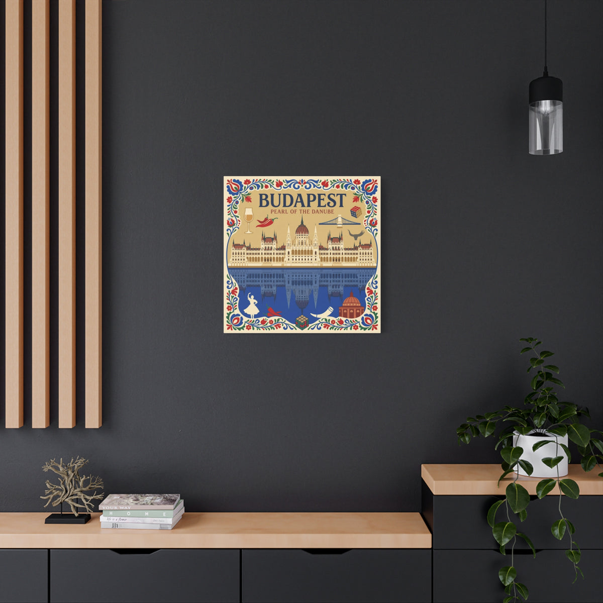 Budapest Pearl of the Danube Stretched Canvas Wall Art