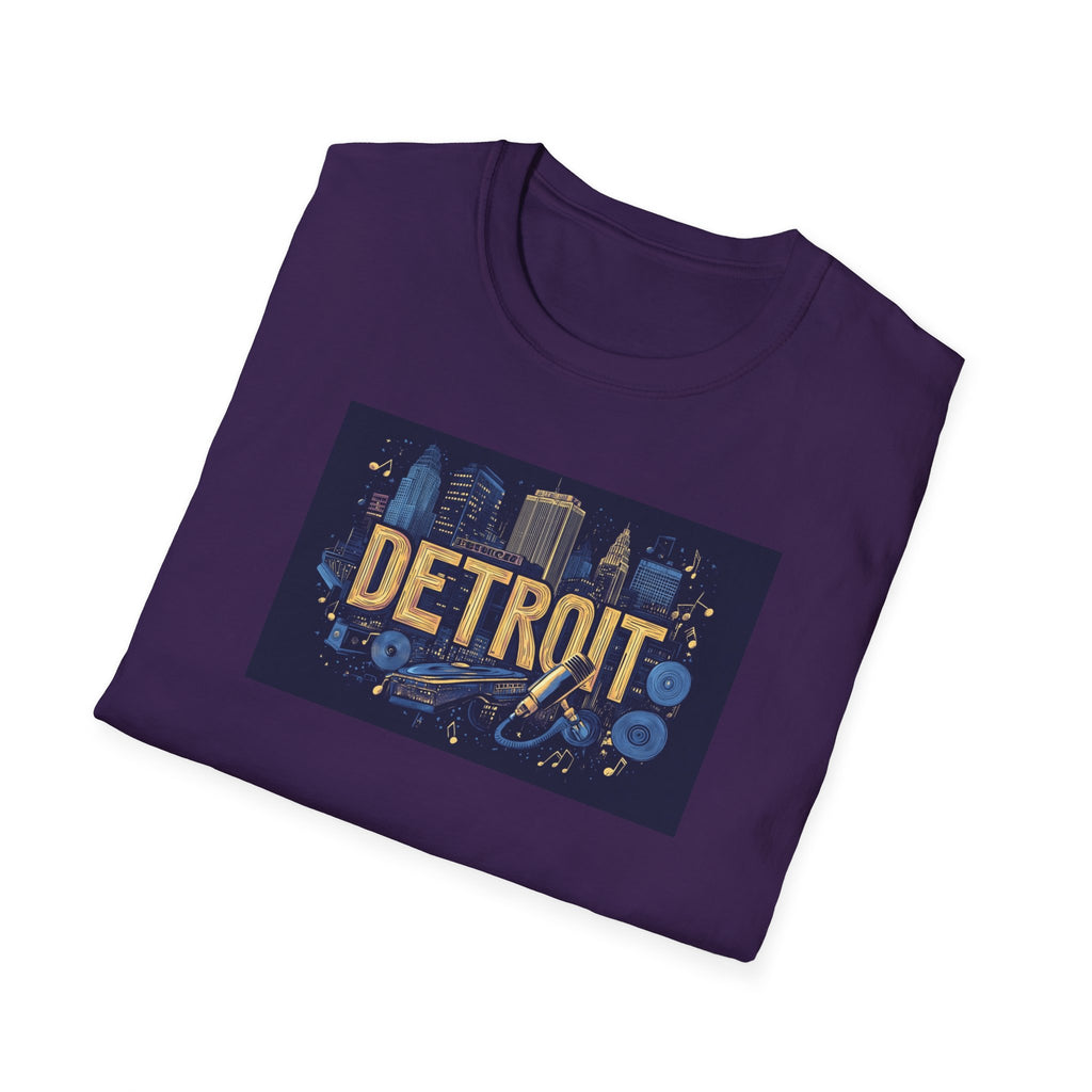 Detroit Skyline Graphic T-Shirt | Retro City Map, Motor City Typography