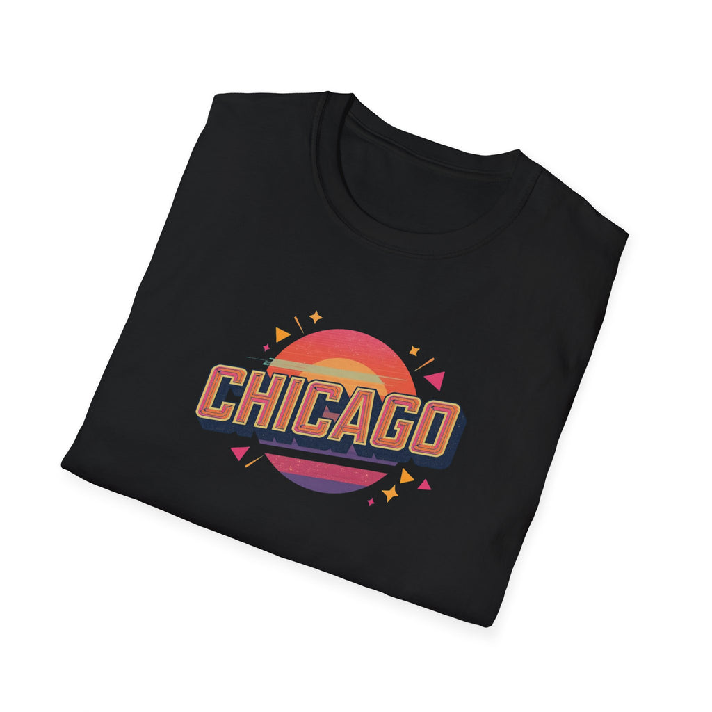 Chicago Retro Sunset T-Shirt | City Pride, Vintage Typography