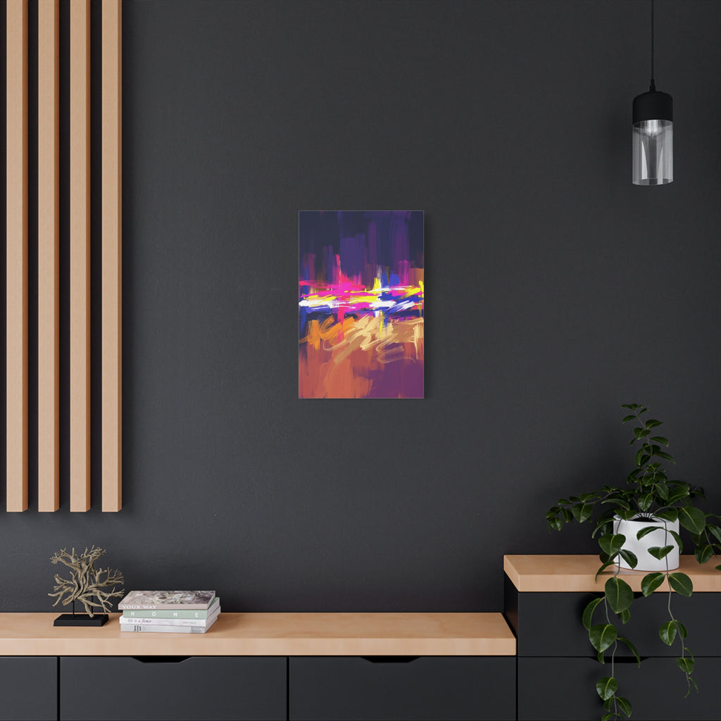 Abstract Neon Horizon inspired by Las Vegas and Mojave Desert contrast Canvas