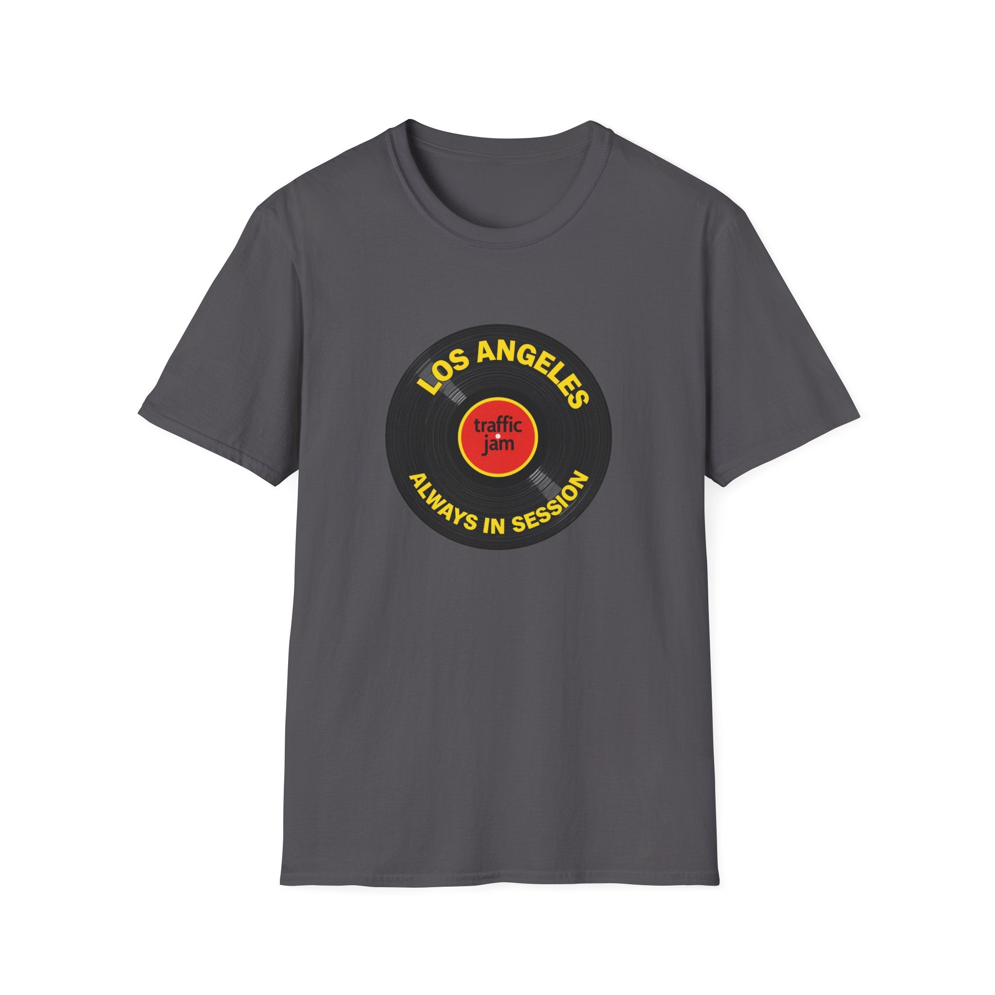 T-Shirt — Los Angeles Traffic Jam Vintage Record Design (“Always In Session”)
