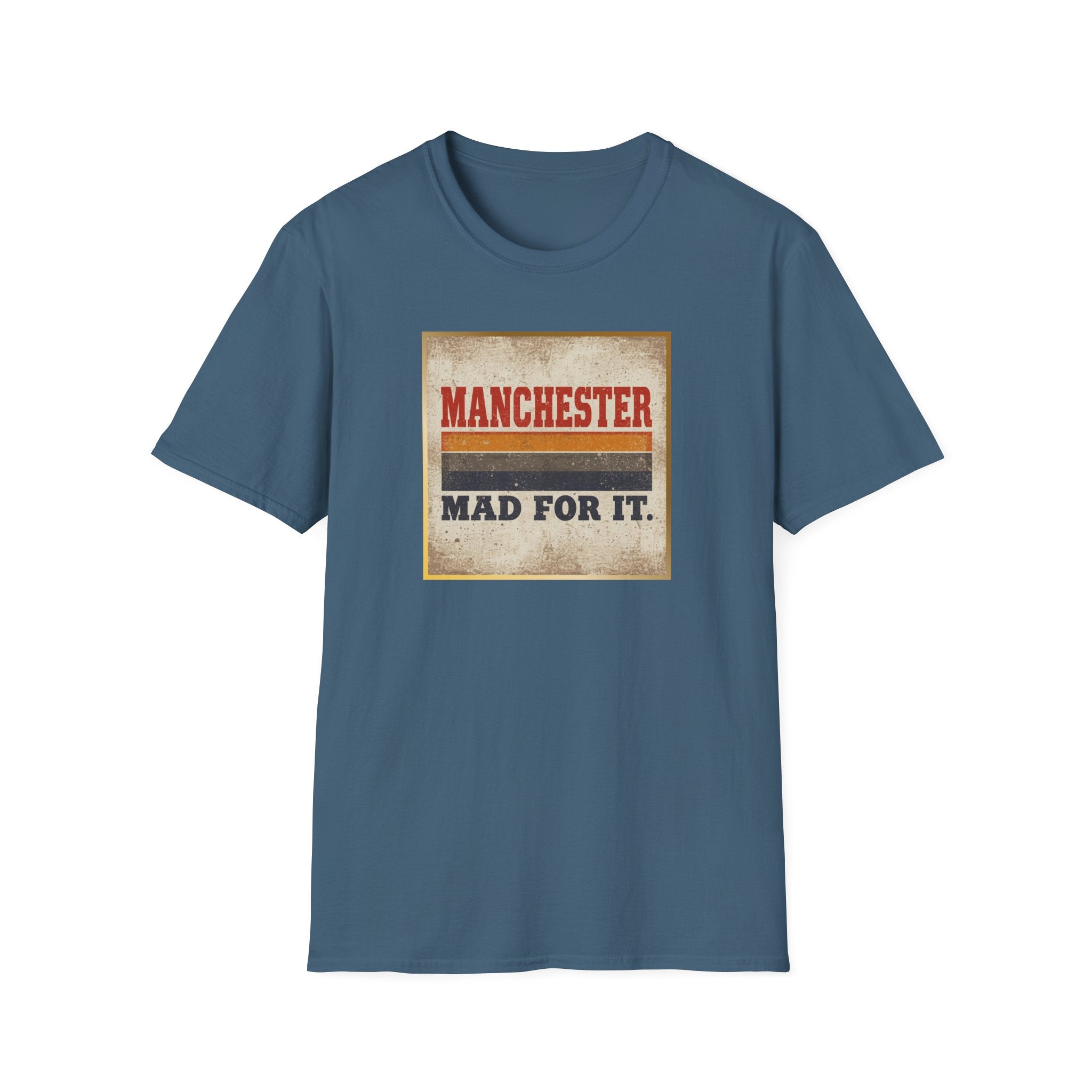 Manchester Mad For It T-Shirt — Vintage Football / City Pride Tee
