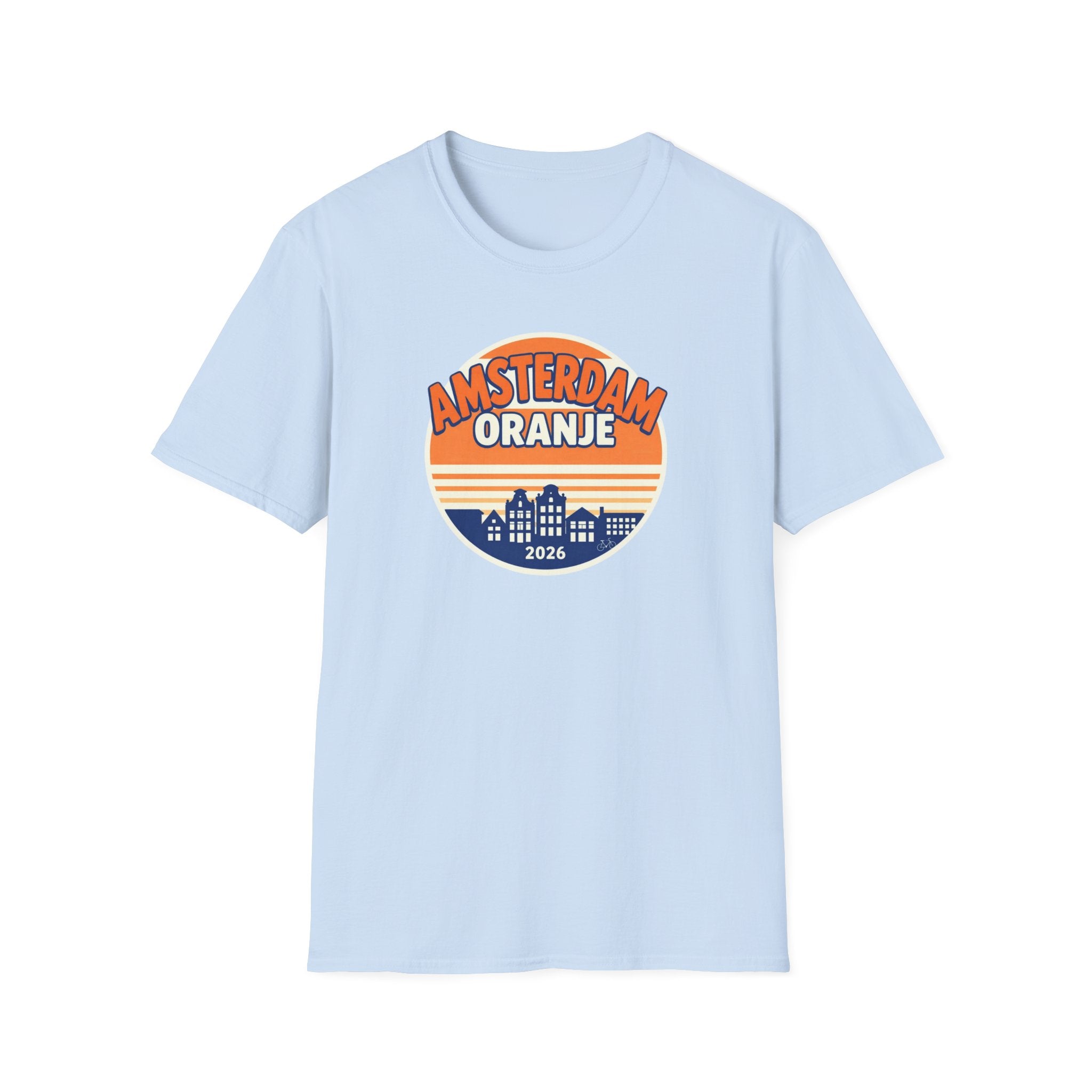 Amsterdam Oranje Vintage Skyline T-Shirt — 2026 Dutch Pride Tee