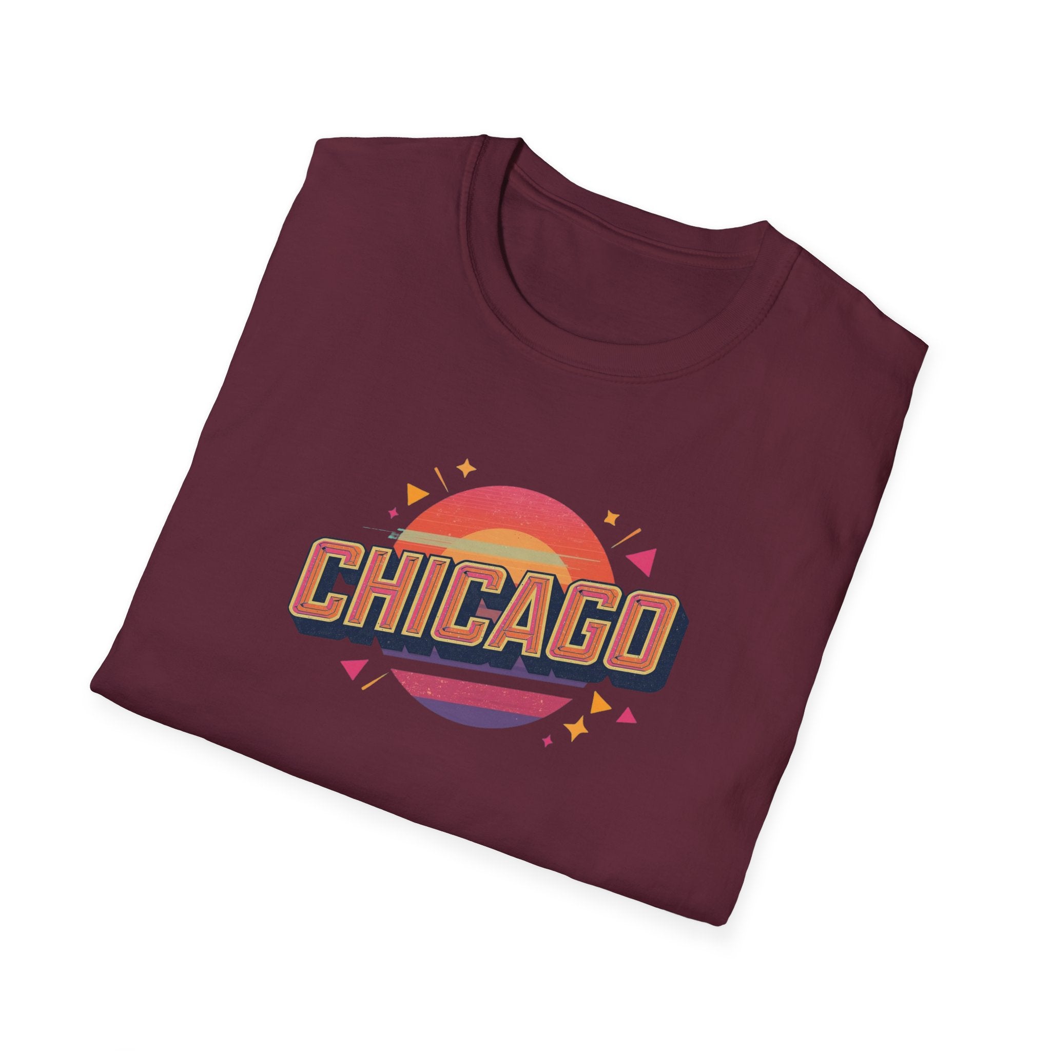 Chicago Retro Sunset T-Shirt | City Pride, Vintage Typography