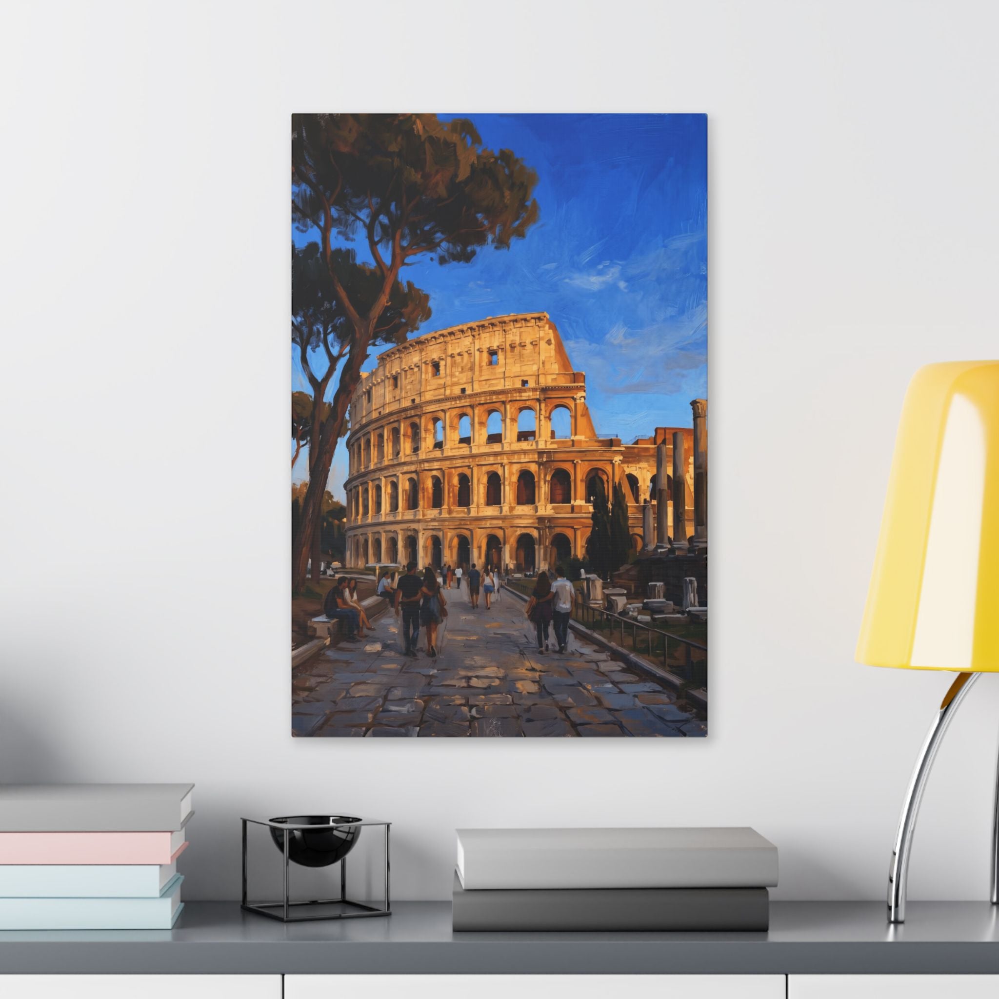 Colosseum Sunset Stretched Canvas — Roman Landmark Wall Art