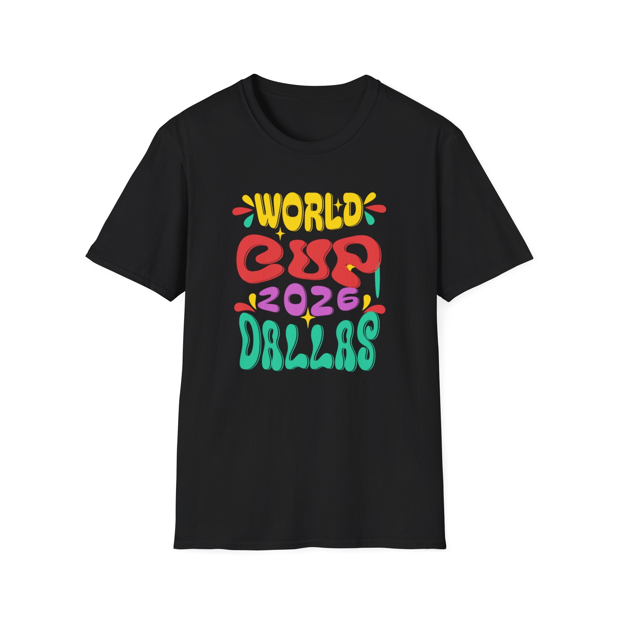 World Cup 2026 Dallas T-Shirt — Colorful Retro Soccer Fan Tee