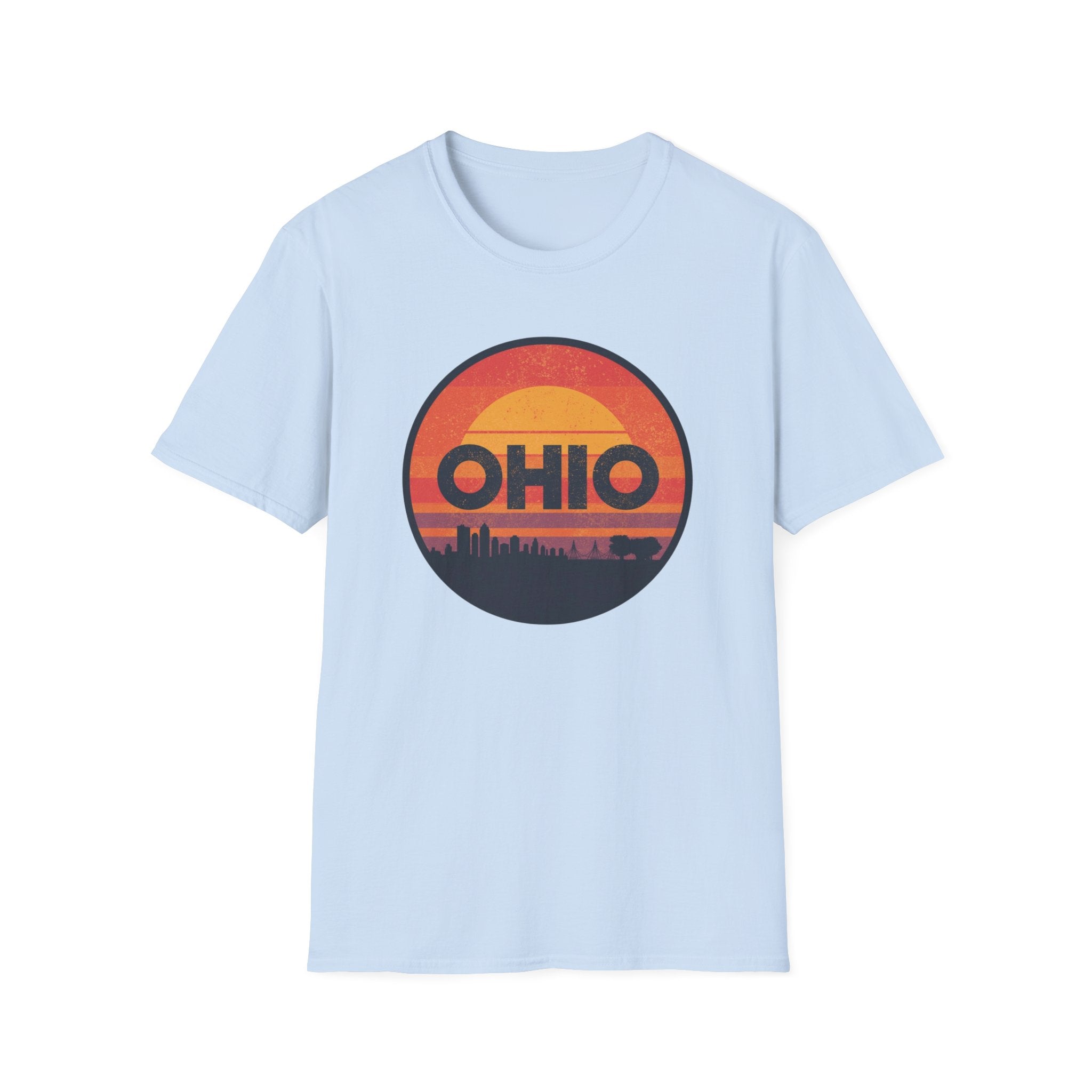 Ohio Retro Sunset T-Shirt — Vintage State Skyline Tee