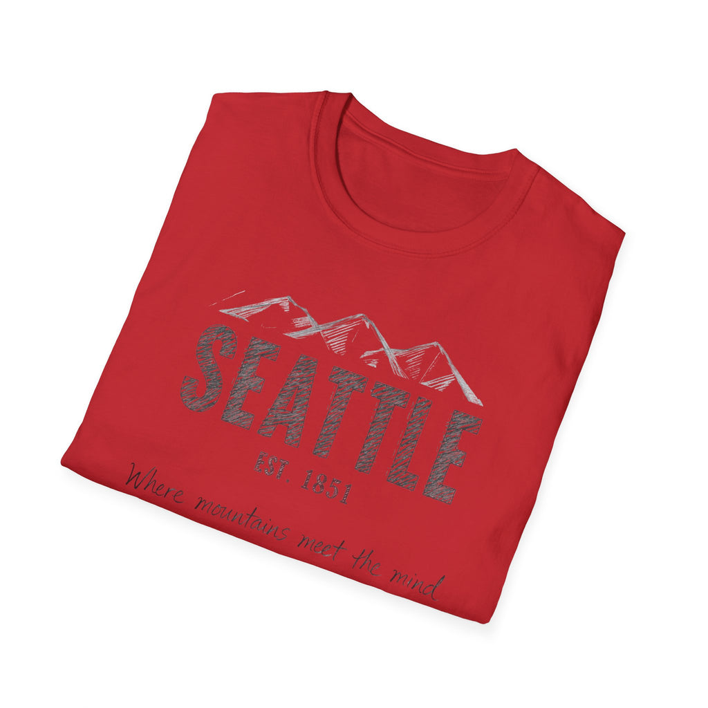 Seattle Mountains T-Shirt — "Where mountains meet the mind" Vintage City Tee