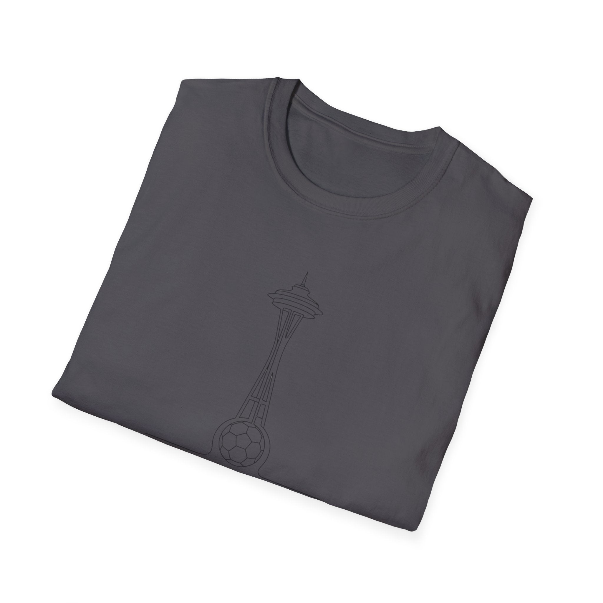 Seattle Space Needle Sketch T-Shirt — Minimalist 'Seattle World Cup 2026' Souvenir Tee