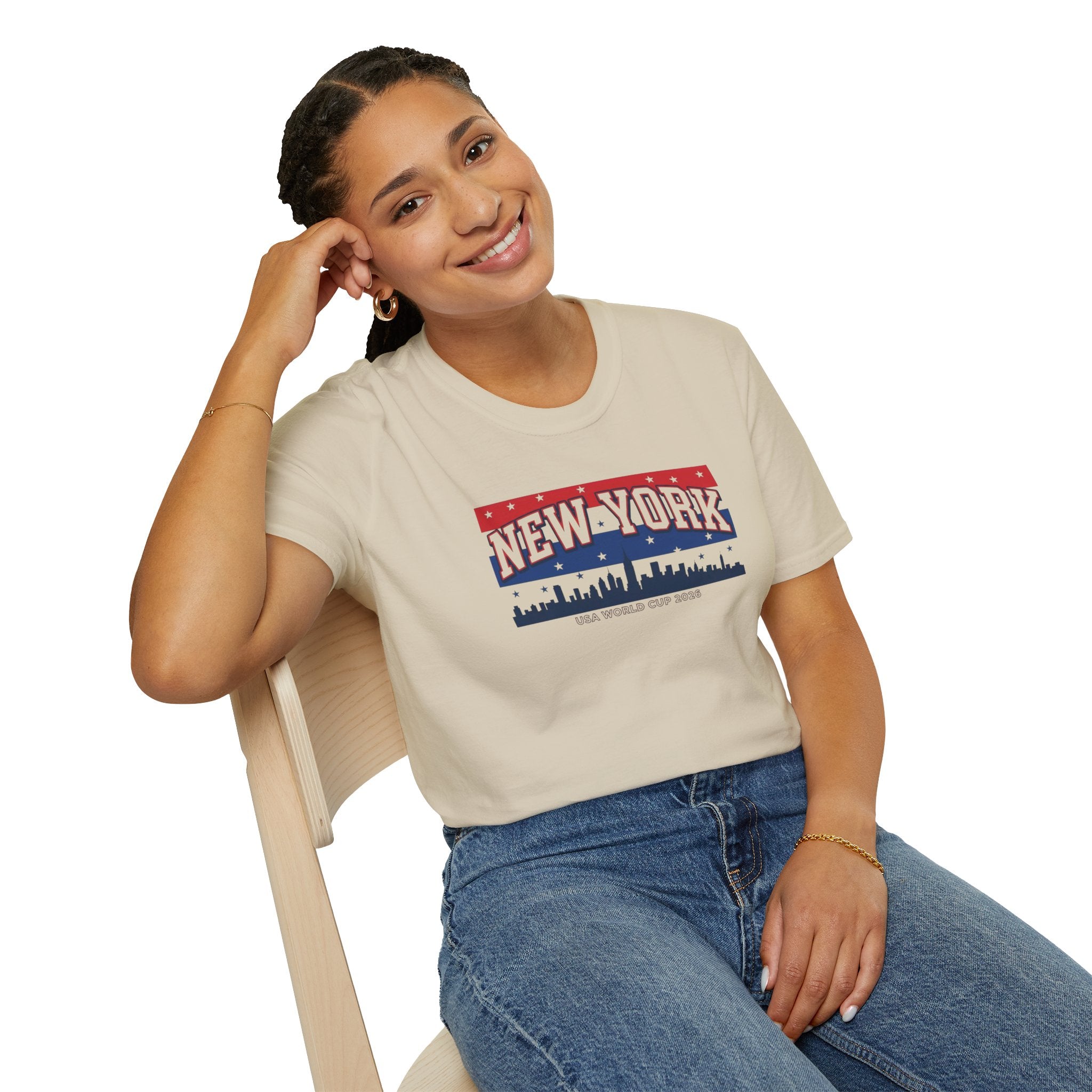 New York Skyline T-Shirt - Patriotic USA City Graphic Tee